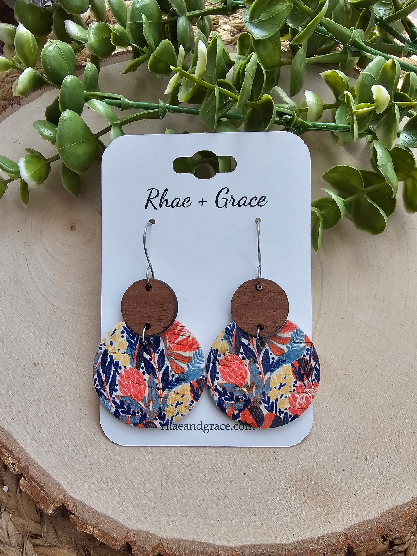 Autumn Meadow Floral Circle Earrings