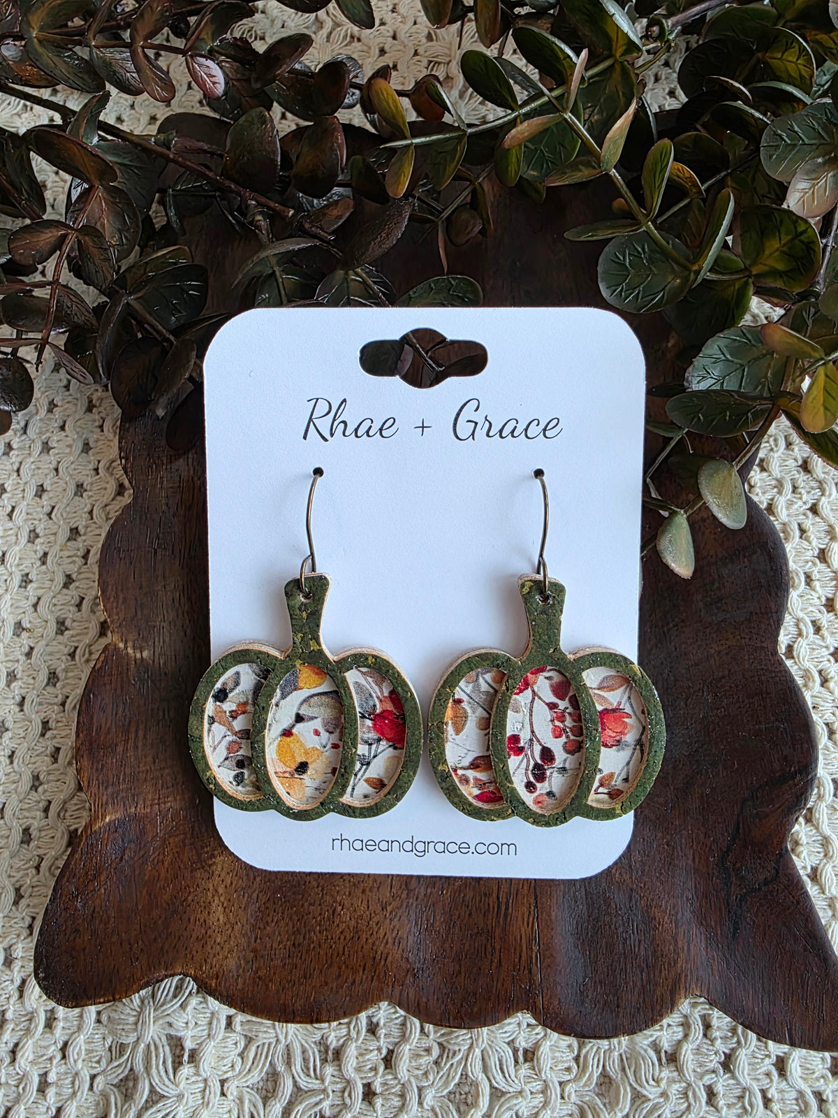 Harvest Floral Pumpkin Earrings
