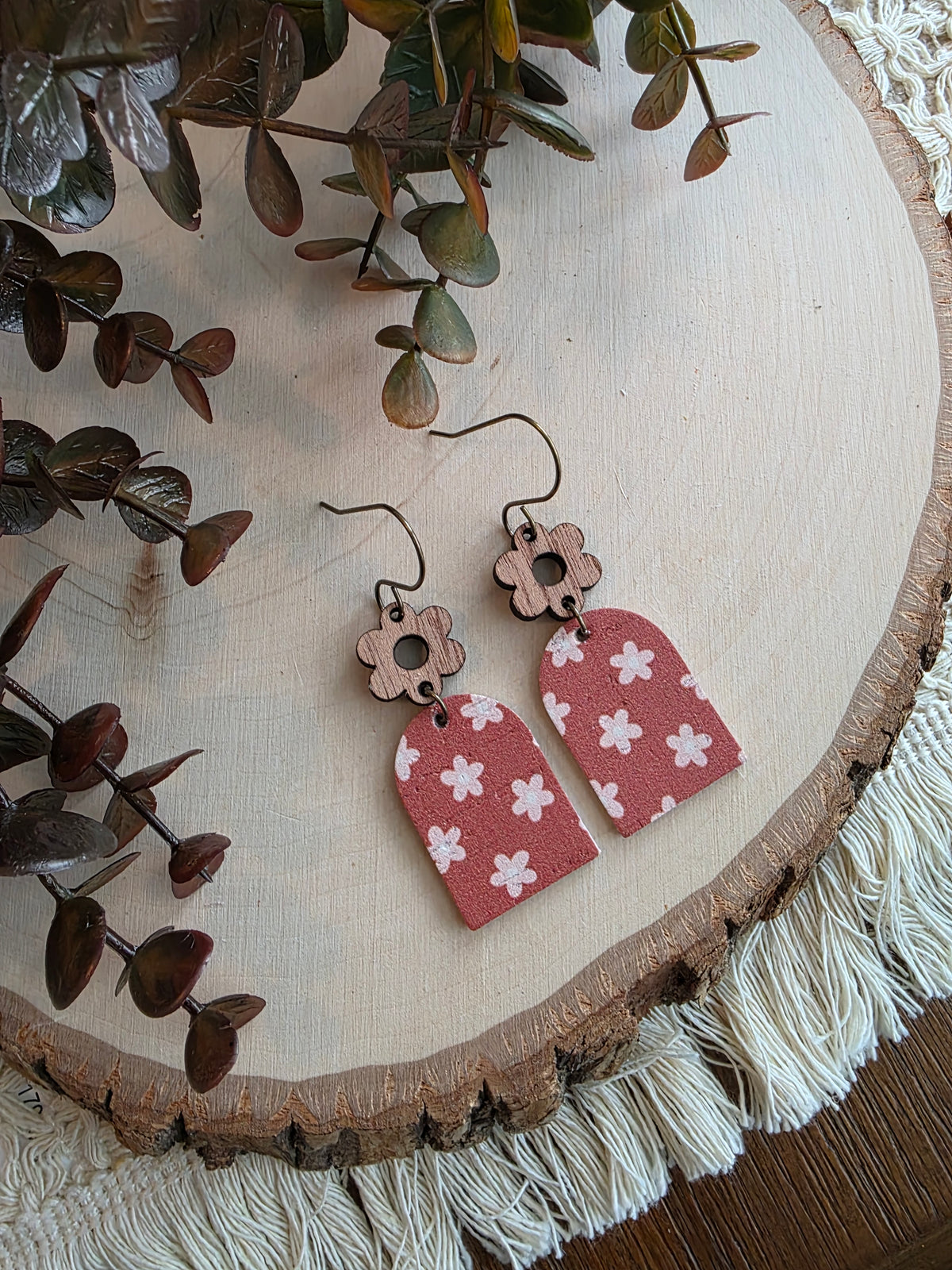 Boho Floral Closed Arch Earrings