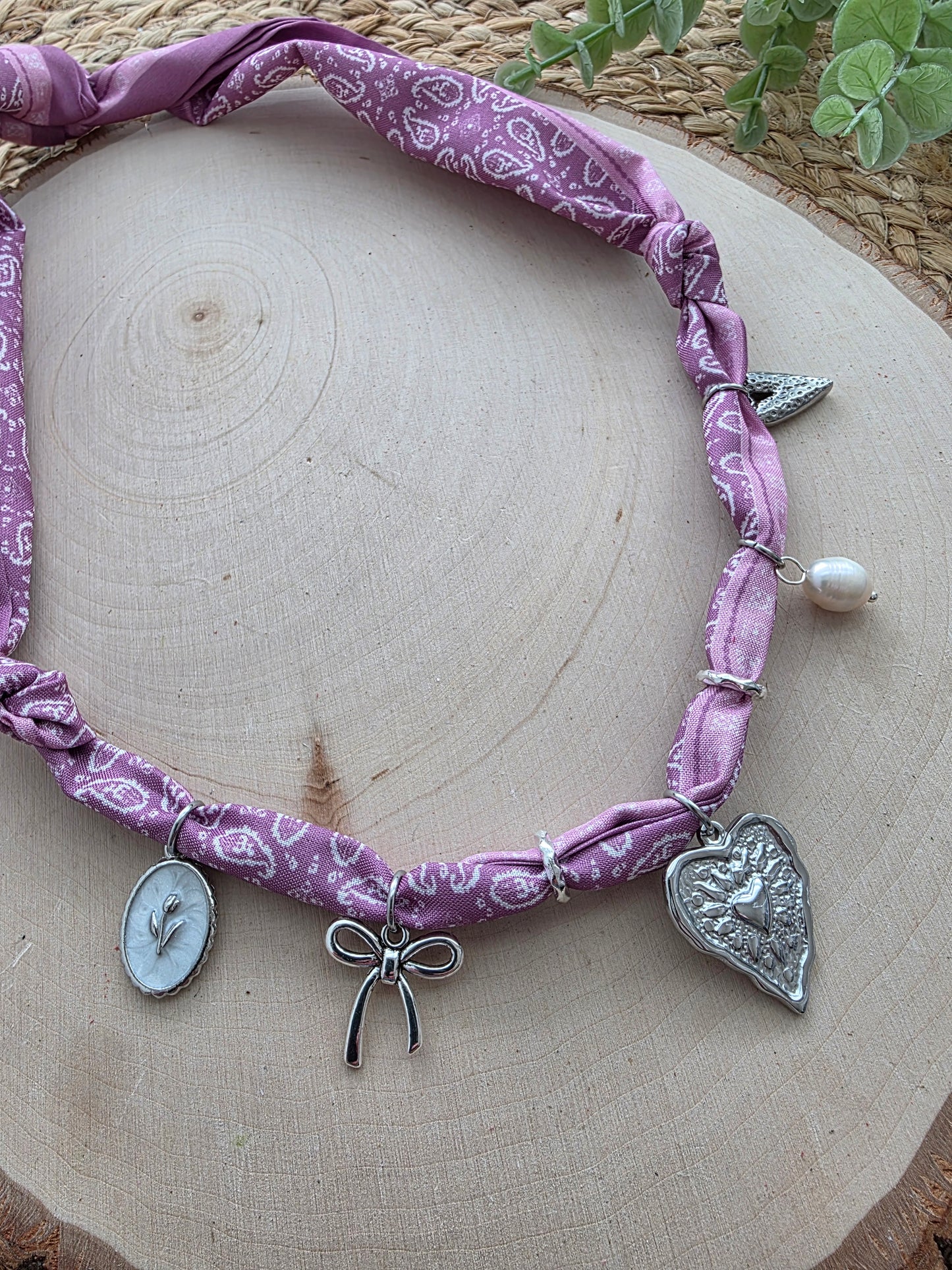 True Of Heart Scarf Charm Necklace