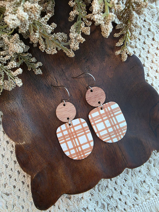 Apple Cider Plaid Drop Earrings