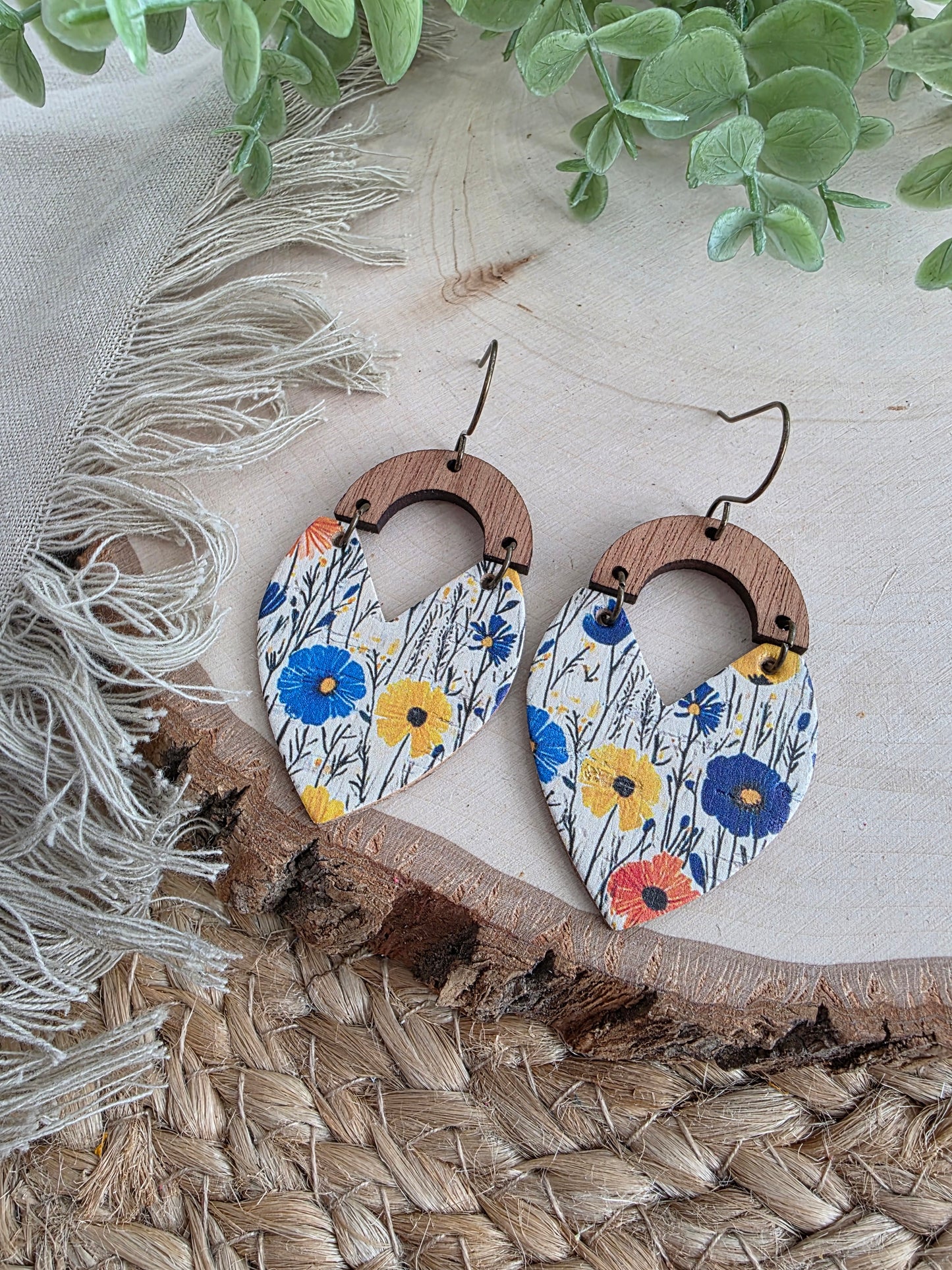 Vibrant Wildflower Swoop Earrings - Large