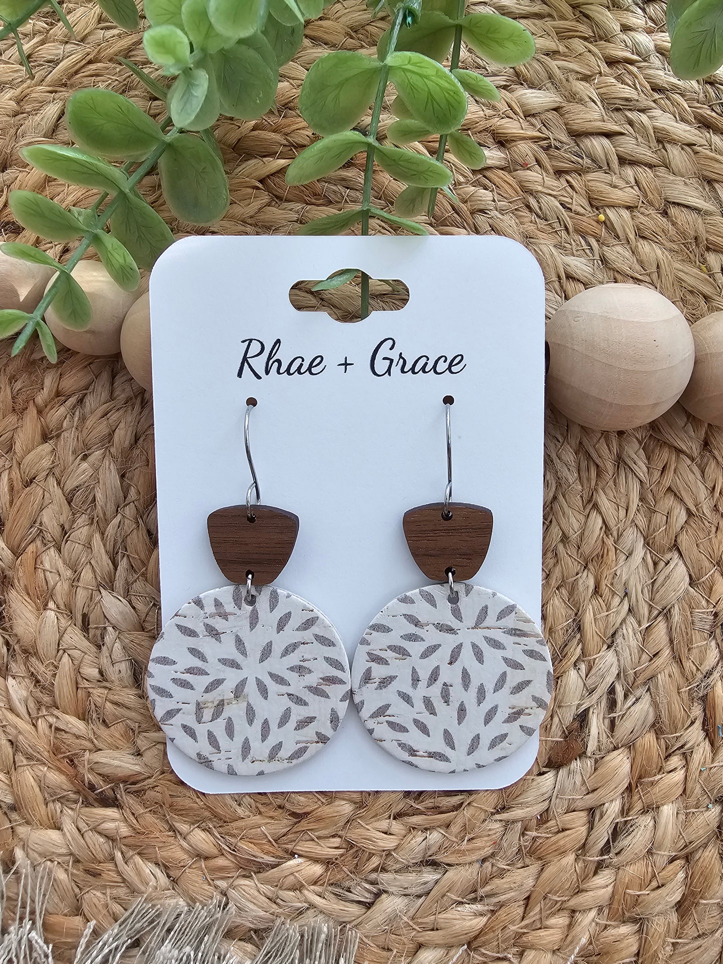 Ivory Almond Mum Earrings