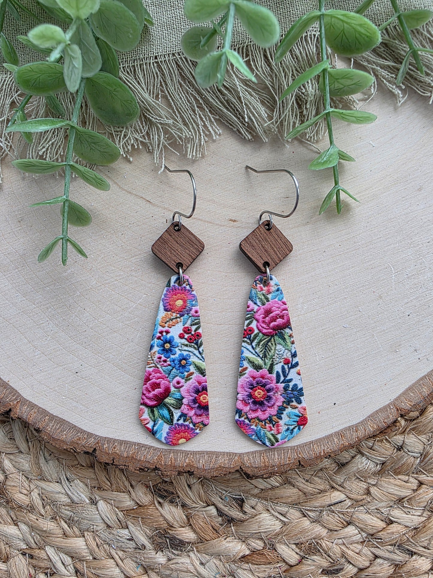 Fiesta Floral Skinny Drop Earrings