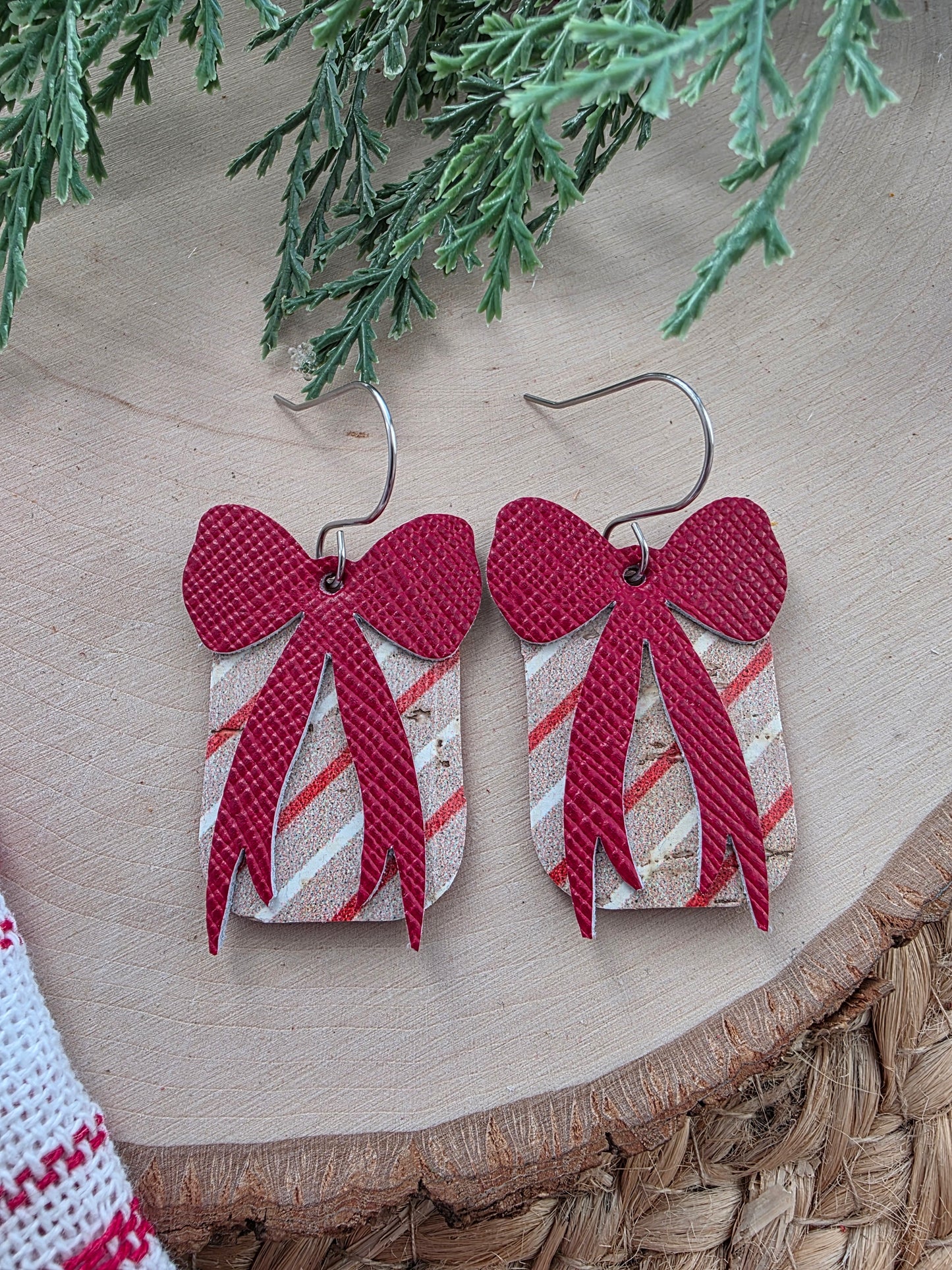 Striped Gift Box Earrings