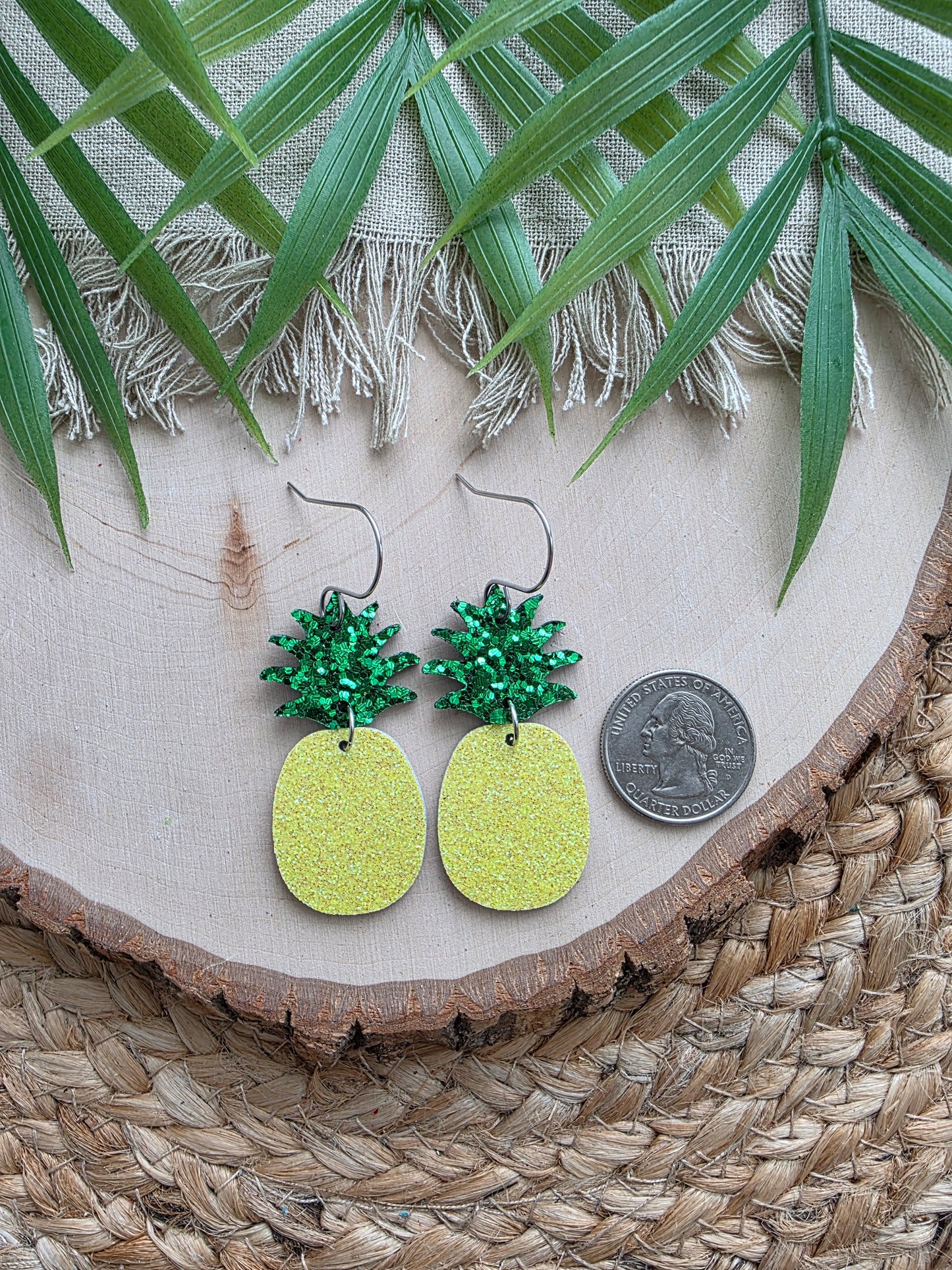 Glitter Pineapple Earrings