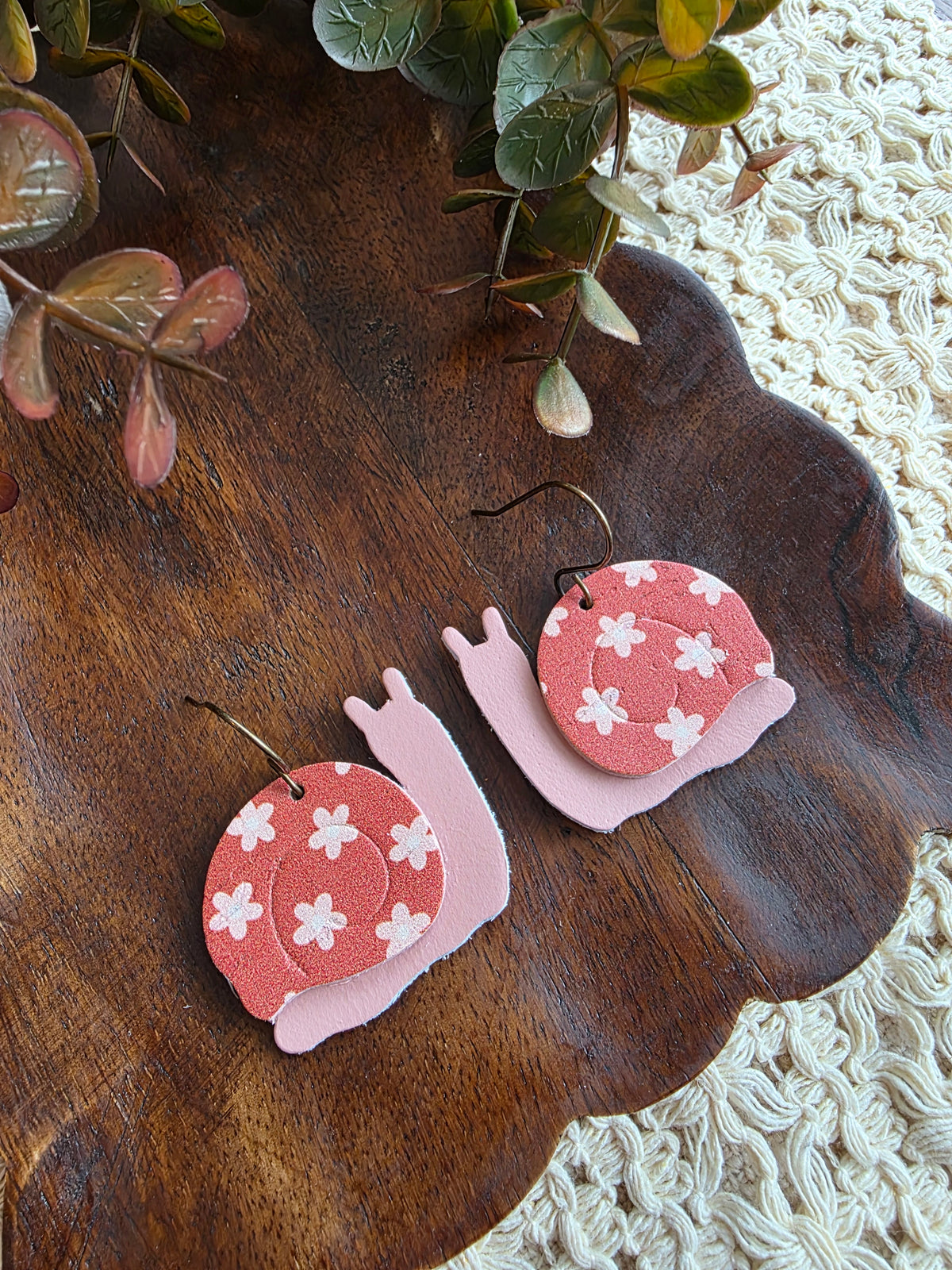 Garden Snails - Boho Floral Earrings