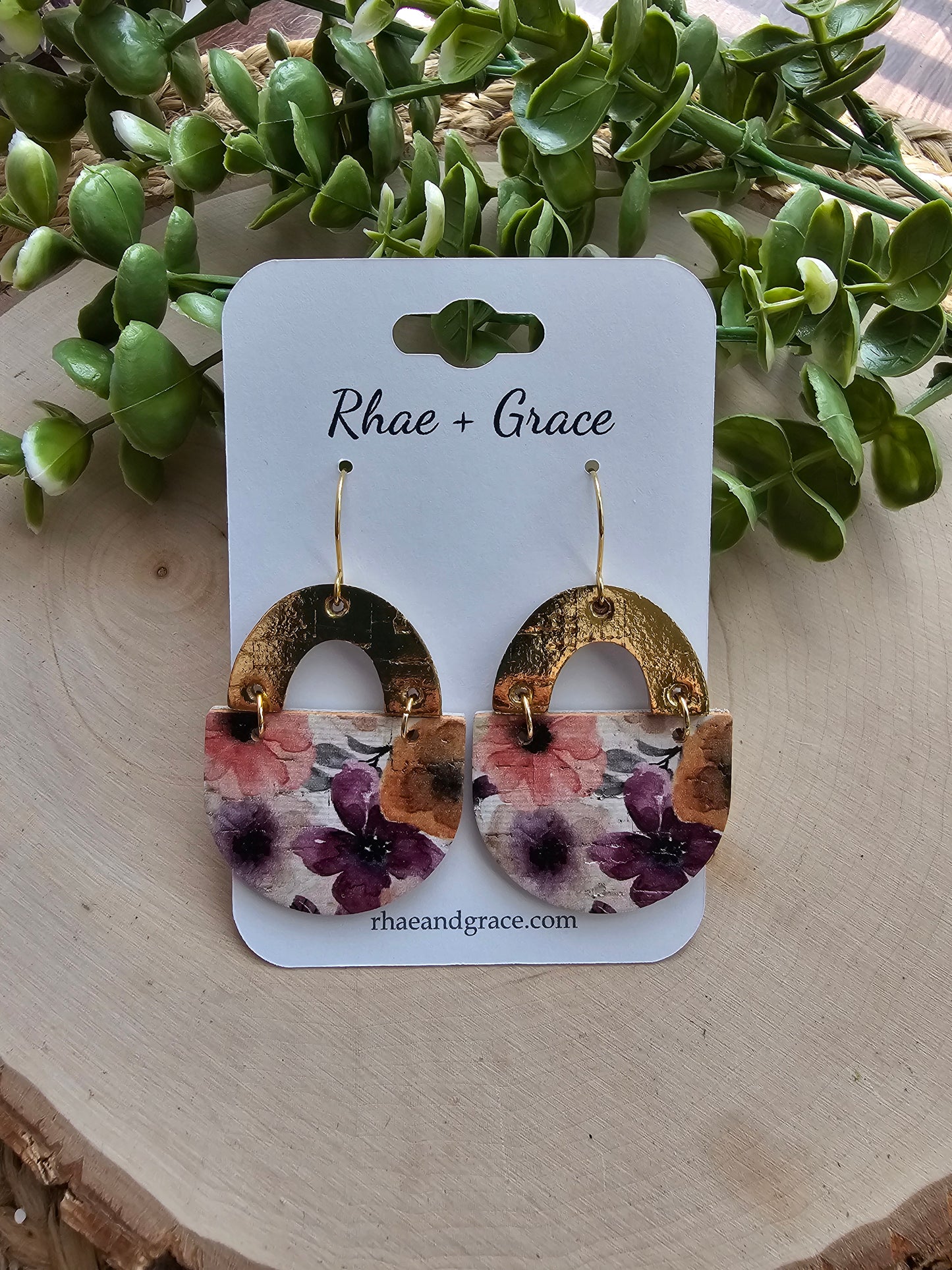 Plum Floral Bouquet Earrings