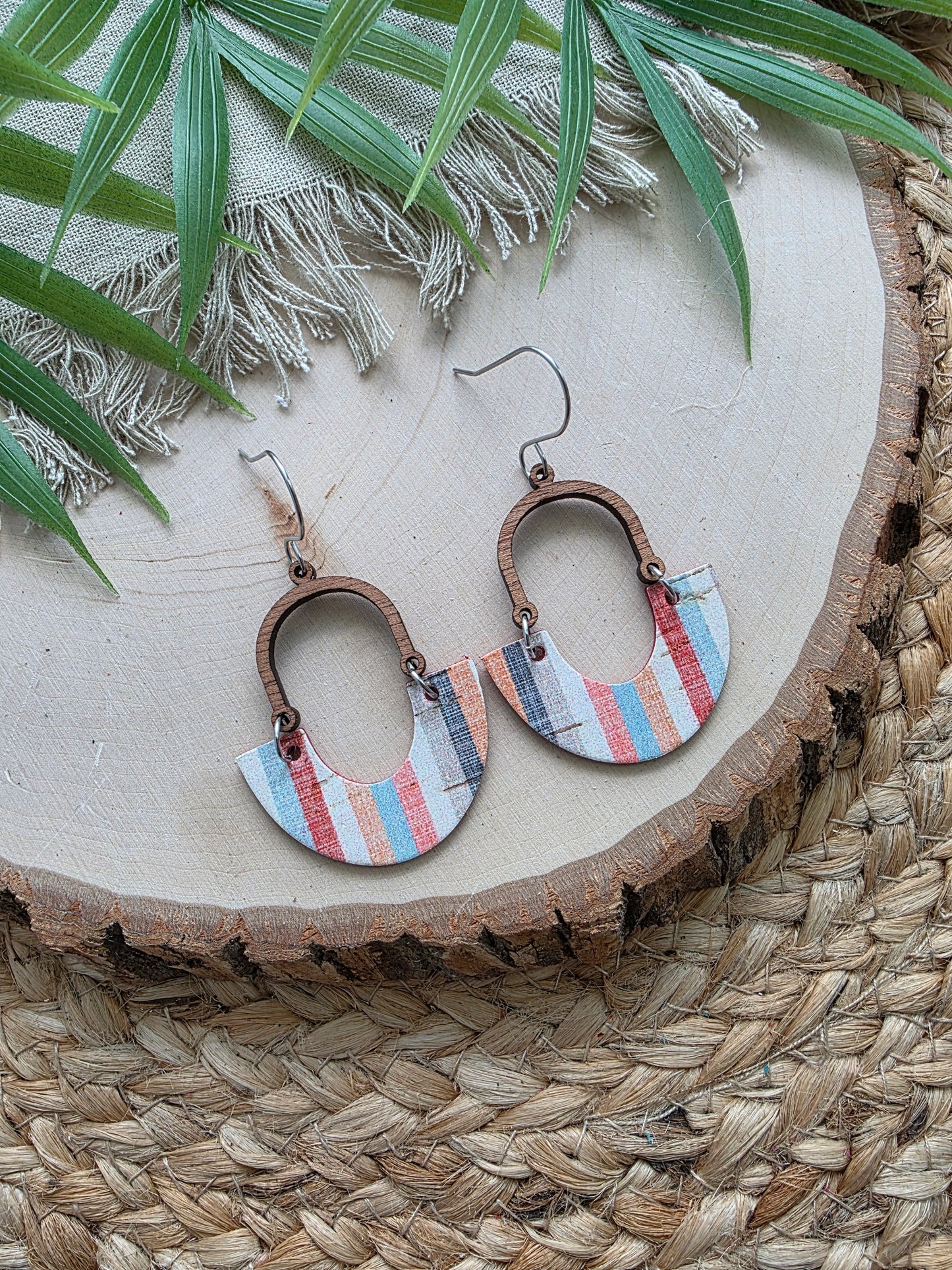 Sunset Stripes Inverted Arch Earrings