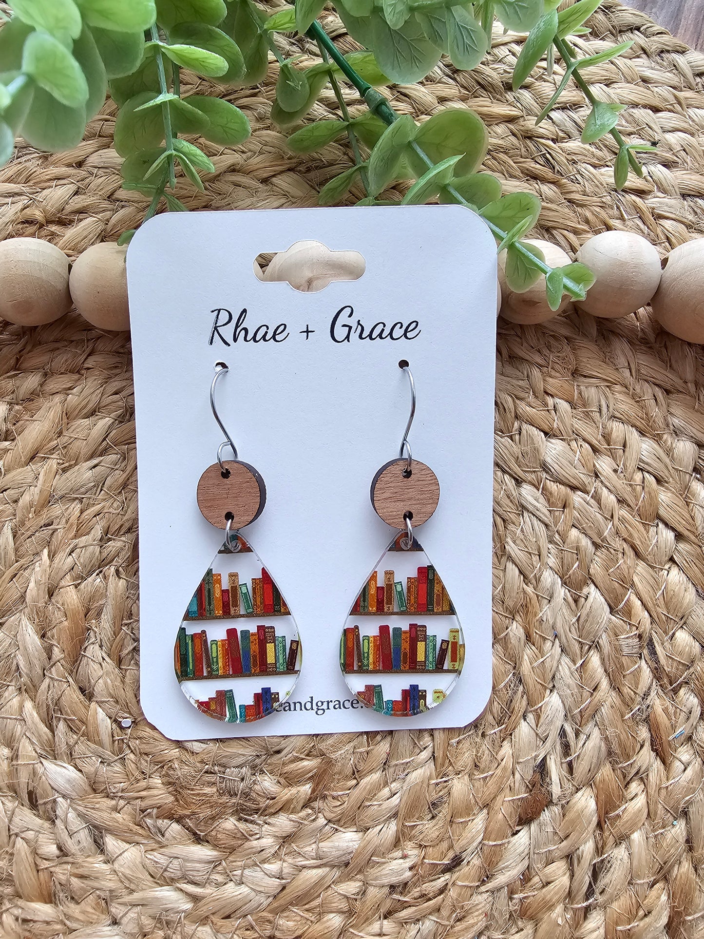 Book Lover Acrylic Teardrop Earrings