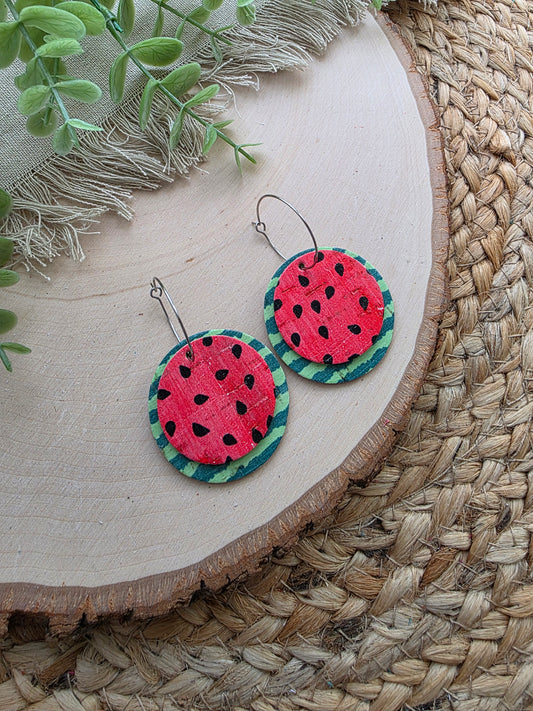 Watermelon Hoop Earrings