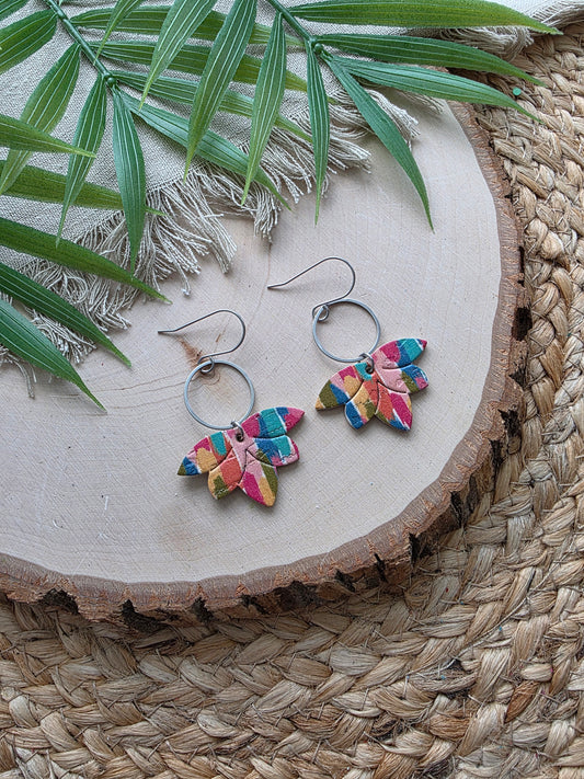 Colorful Brushstrokes Embossed Earrings