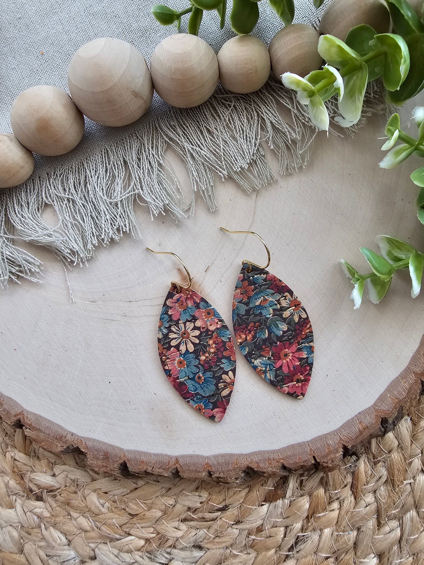 Vintage Fall Floral Leaf Earrings