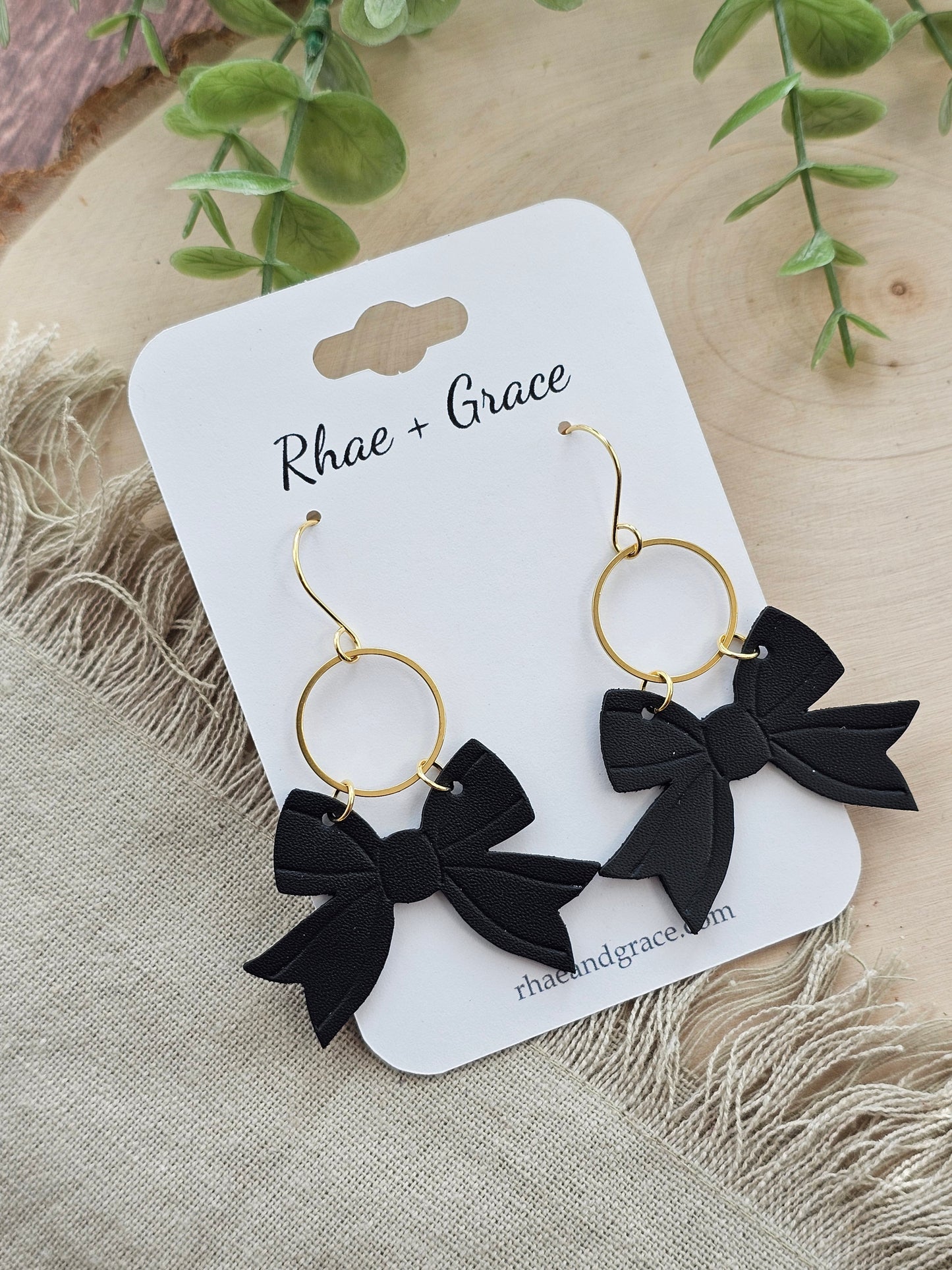 Black Bow Earrings