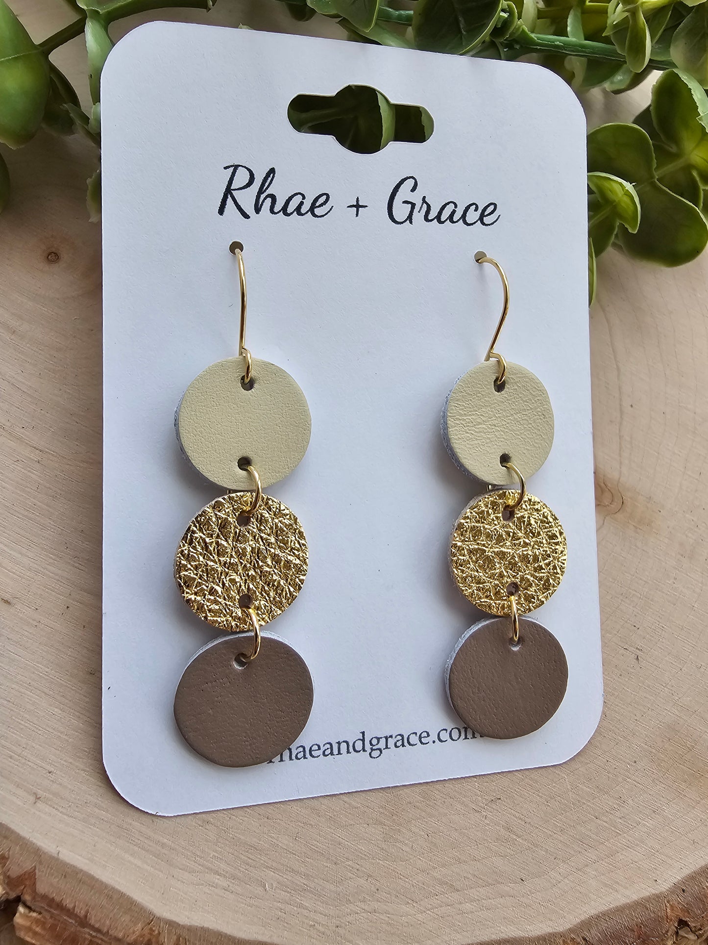 Stacked Circle Gold Neutral Earrings