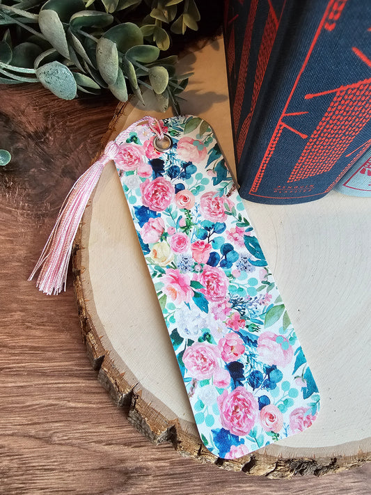 Floral Faux Leather Bookmark