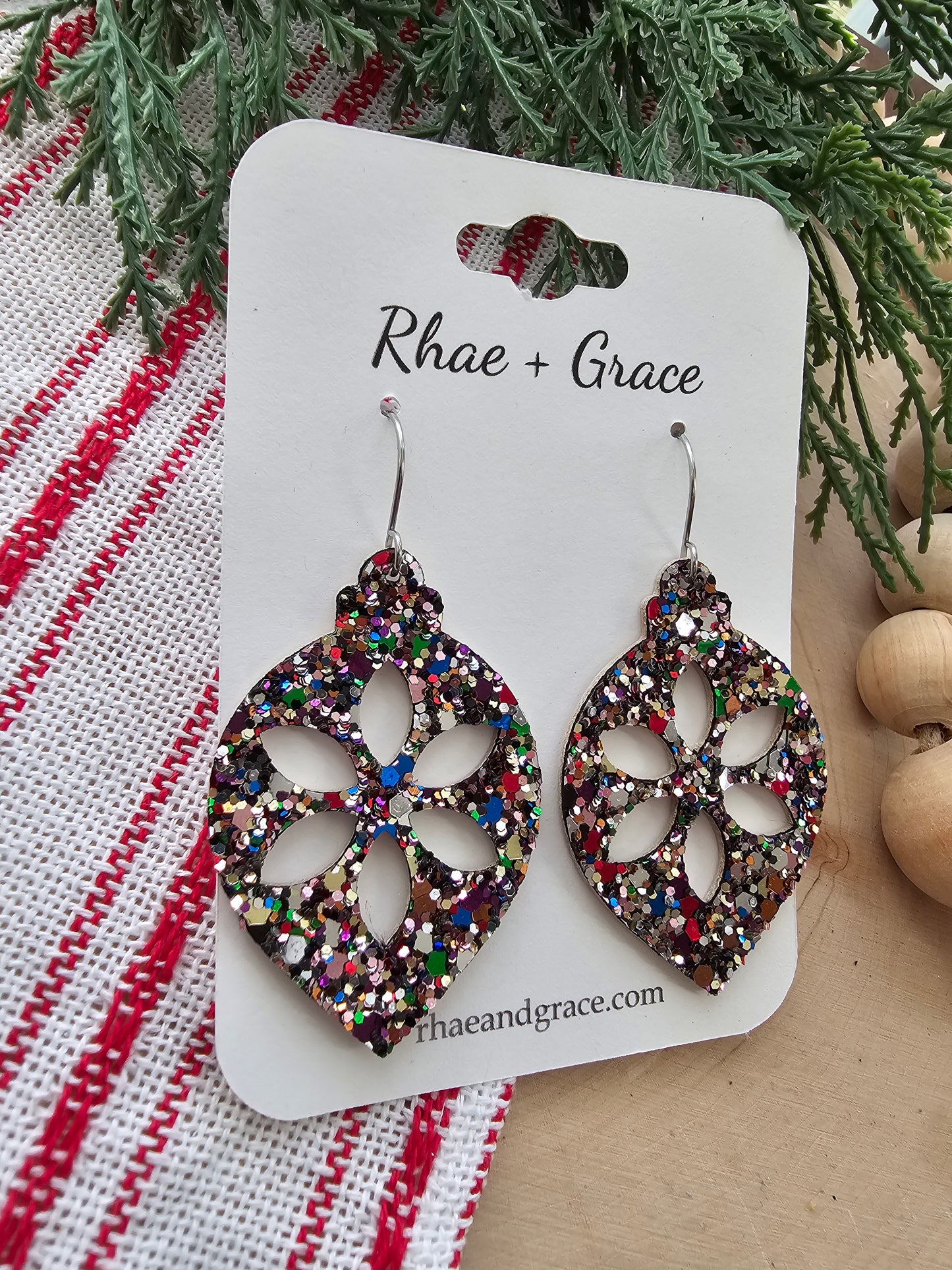 Jewel Glitter Ornament Earrings