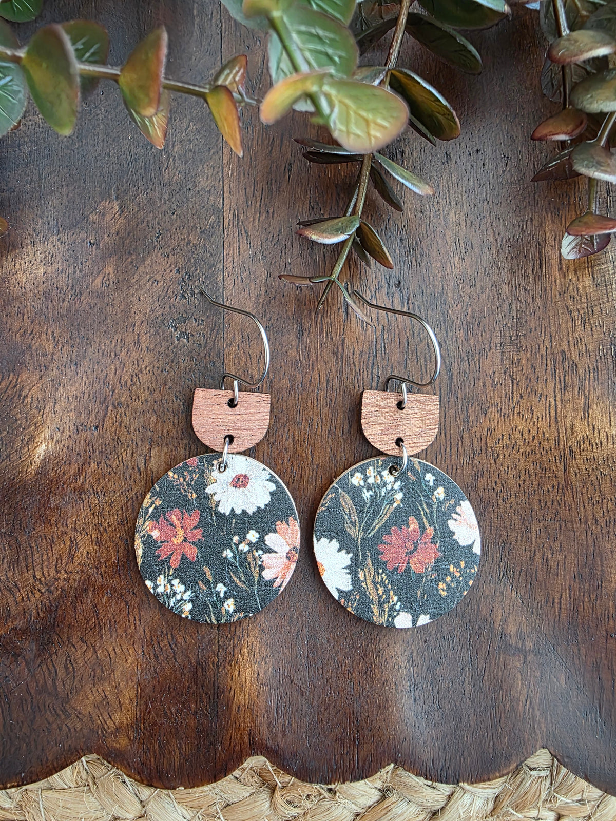 MidnighyWildflower Circle Earrings