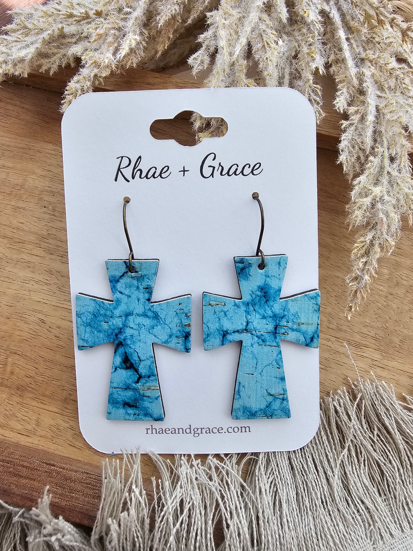 Turquoise Cross Earrings