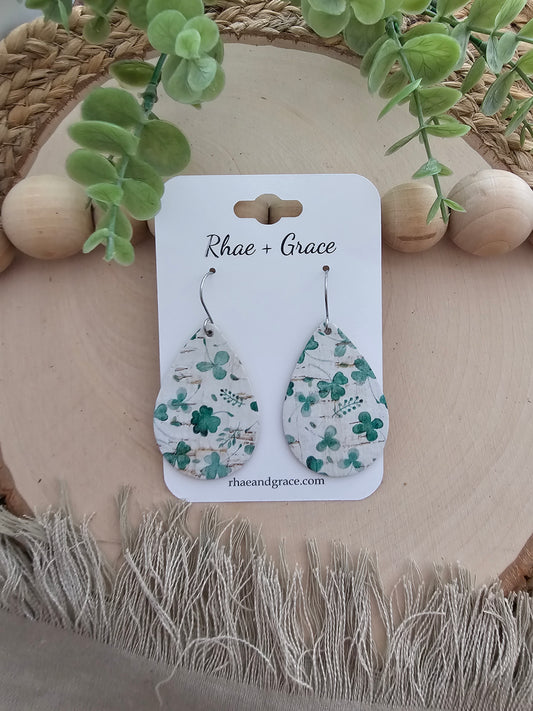 Clover Field Teardrop Earrings - Medium