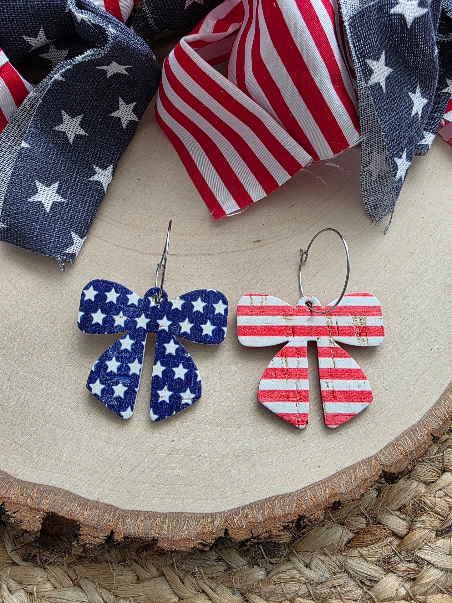Star & Stripes Bow Earrings