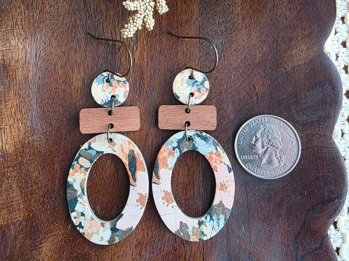 Rosemary Wildflower Open Oval Earrings
