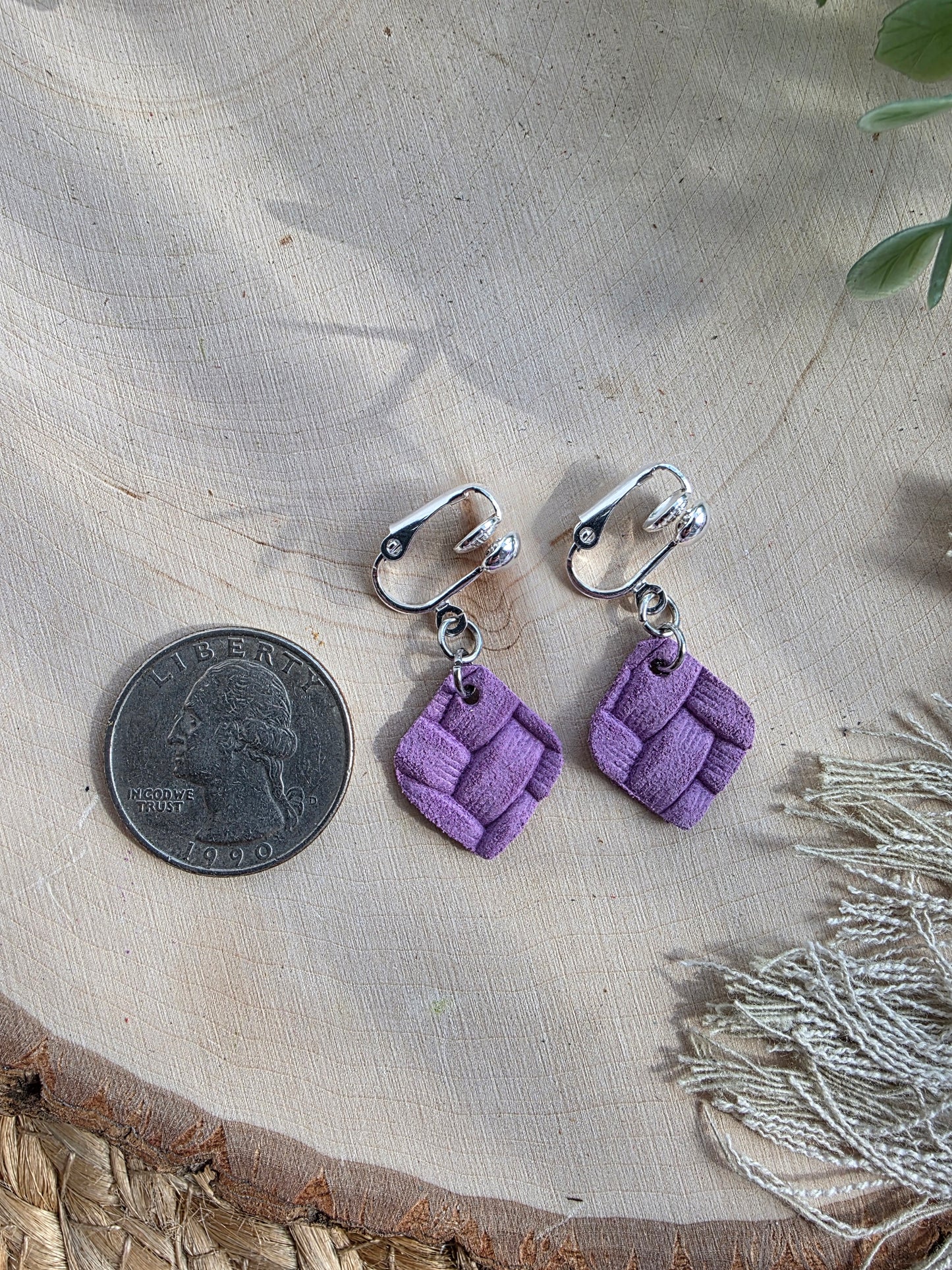 Light Purple Clip On Earrings