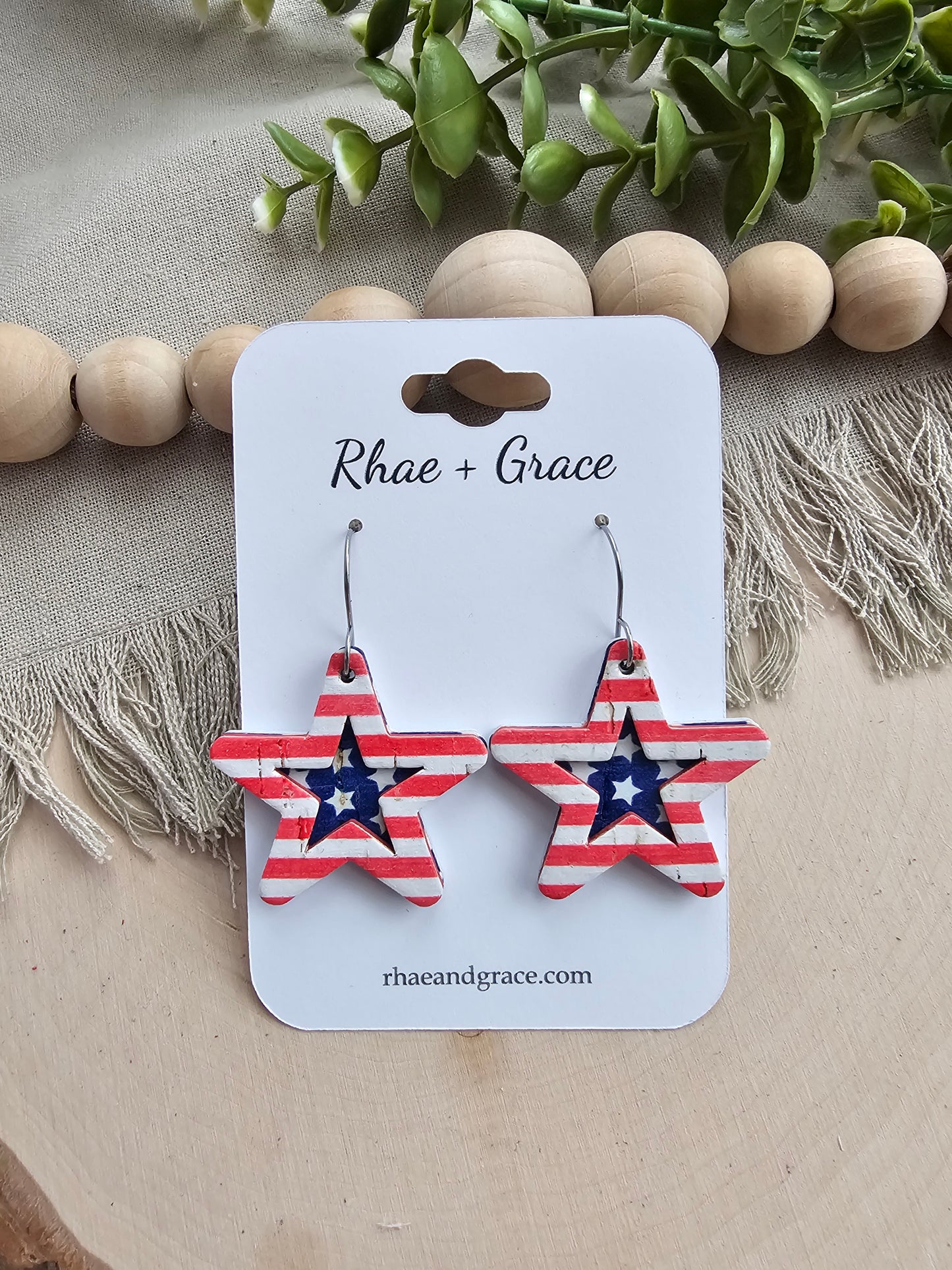 The Red, White & Blue Layered Star Earrings