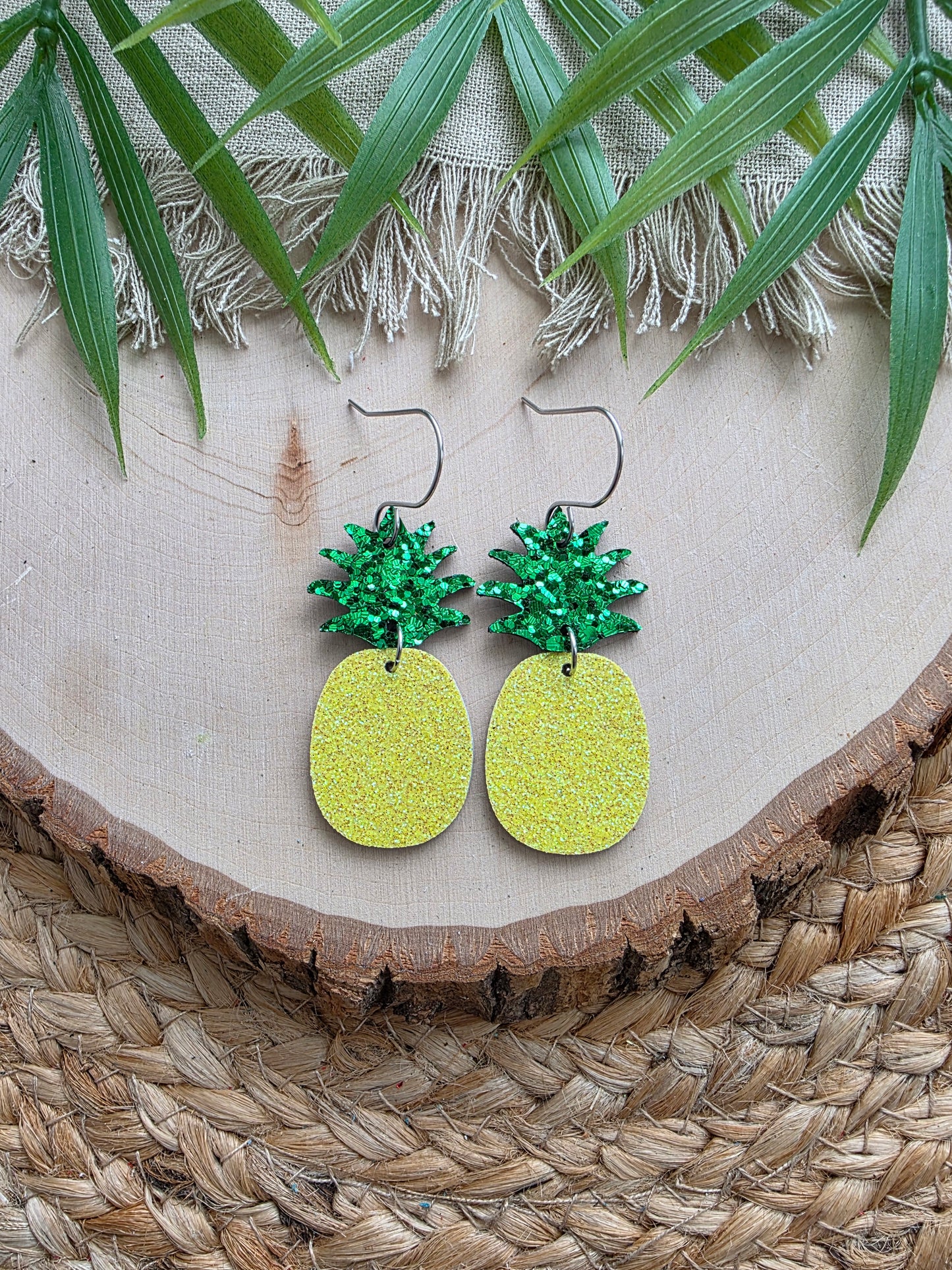 Glitter Pineapple Earrings