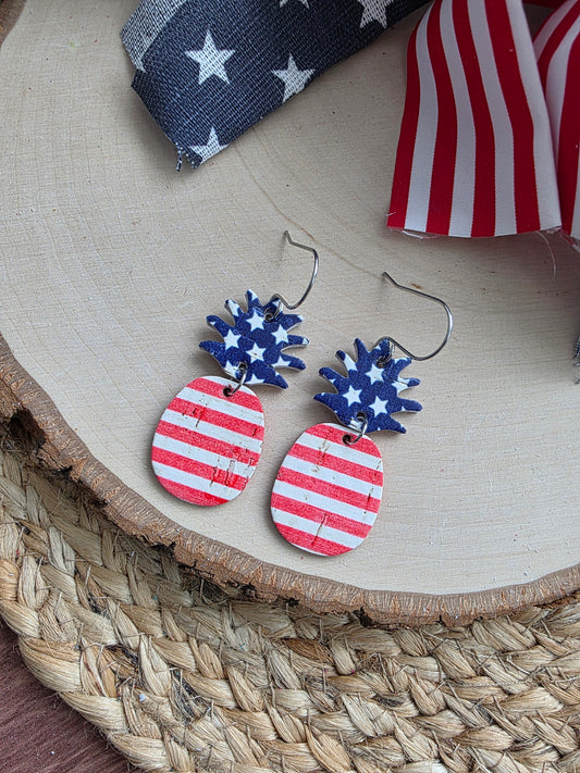 Patriotic Pineapple Earrings