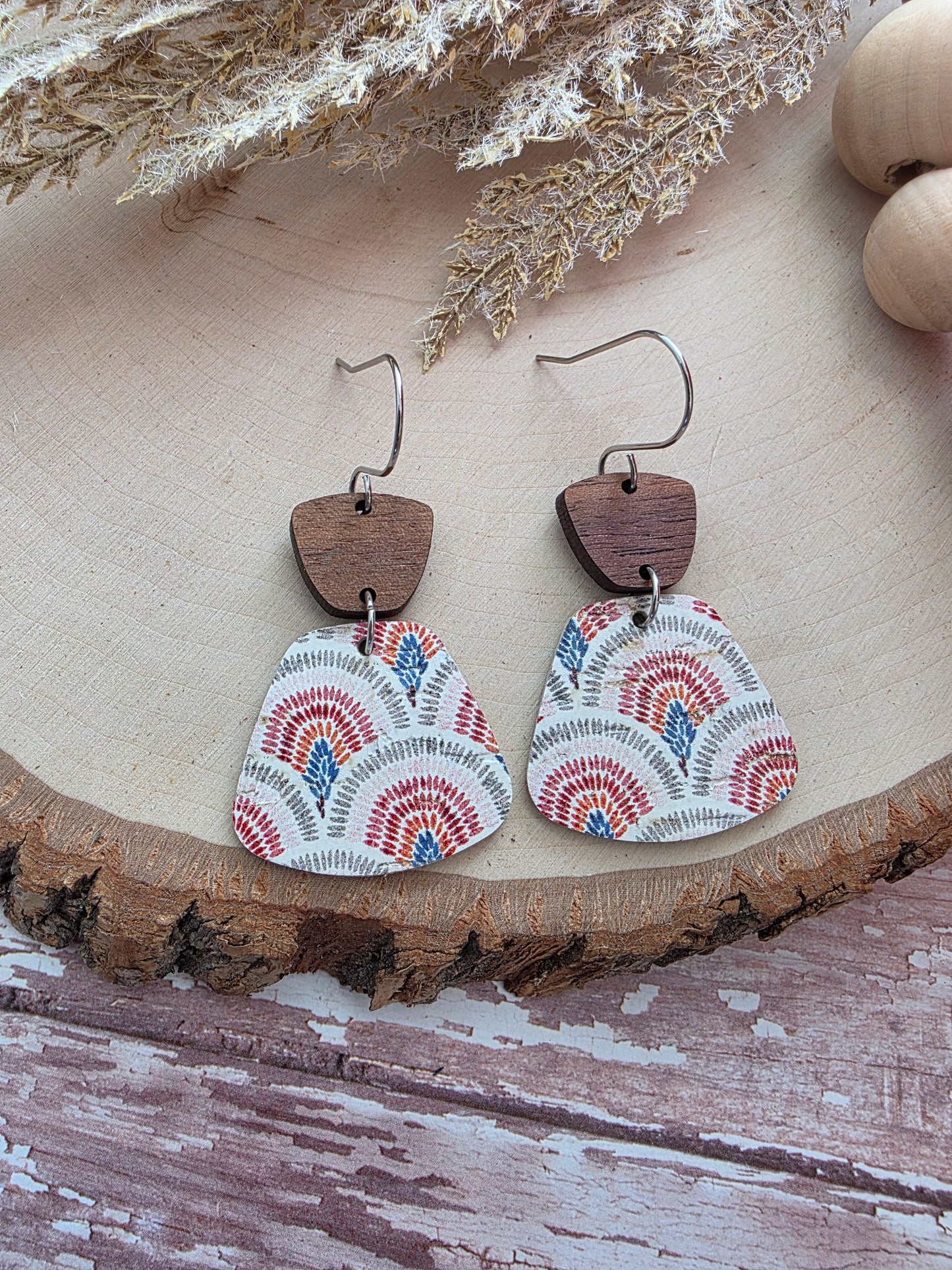 Boho Fan Rounded Trapezoid Earrings
