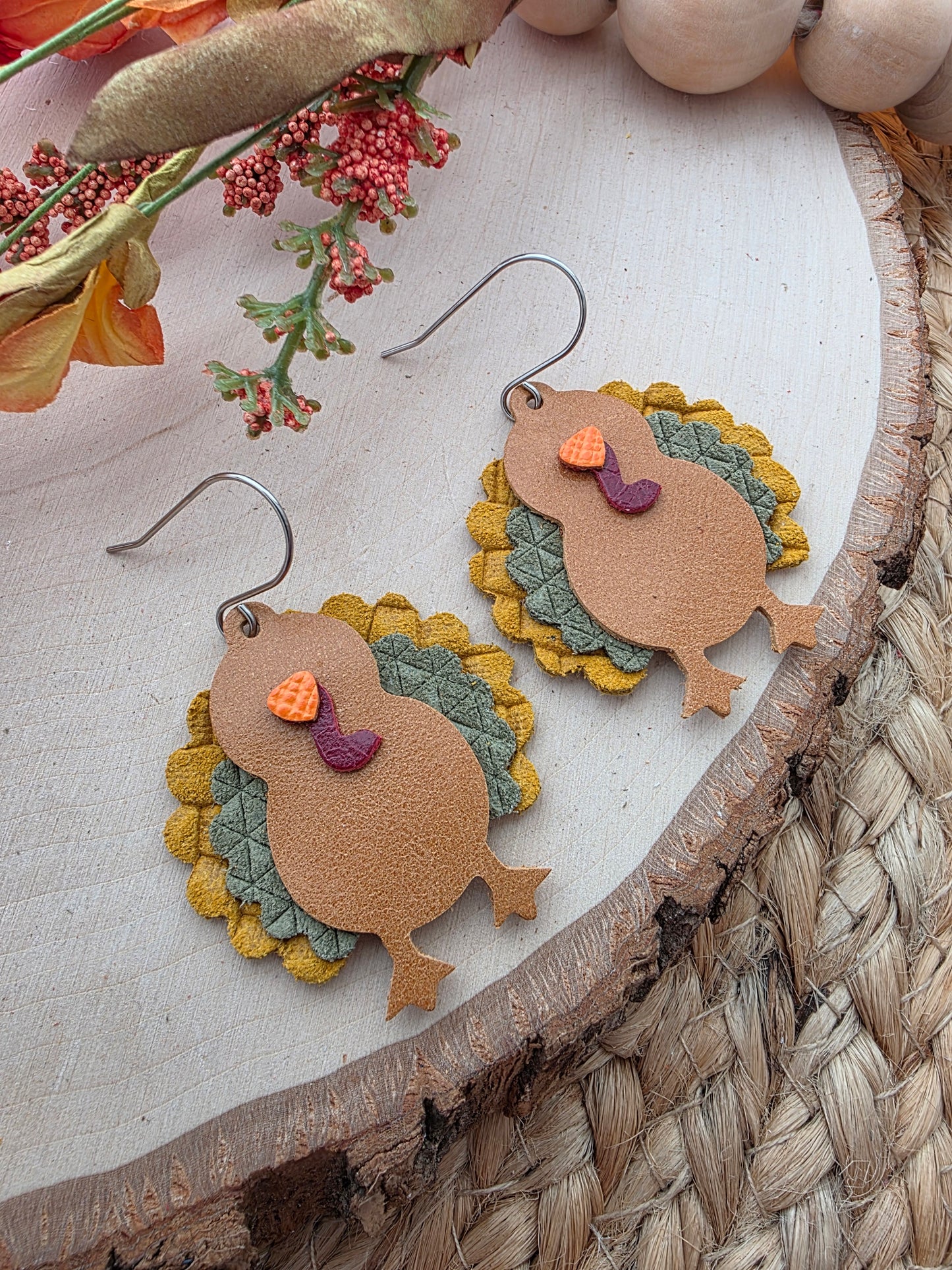Mustard & Green Turkey Earrings
