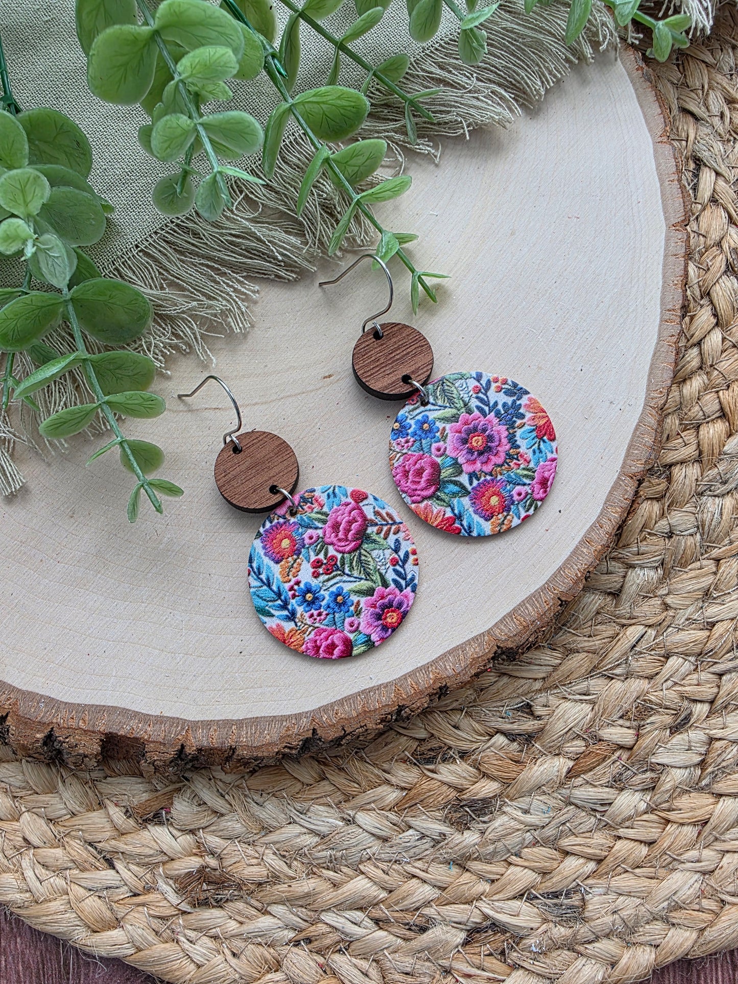 Fiesta Floral Circle Earrings