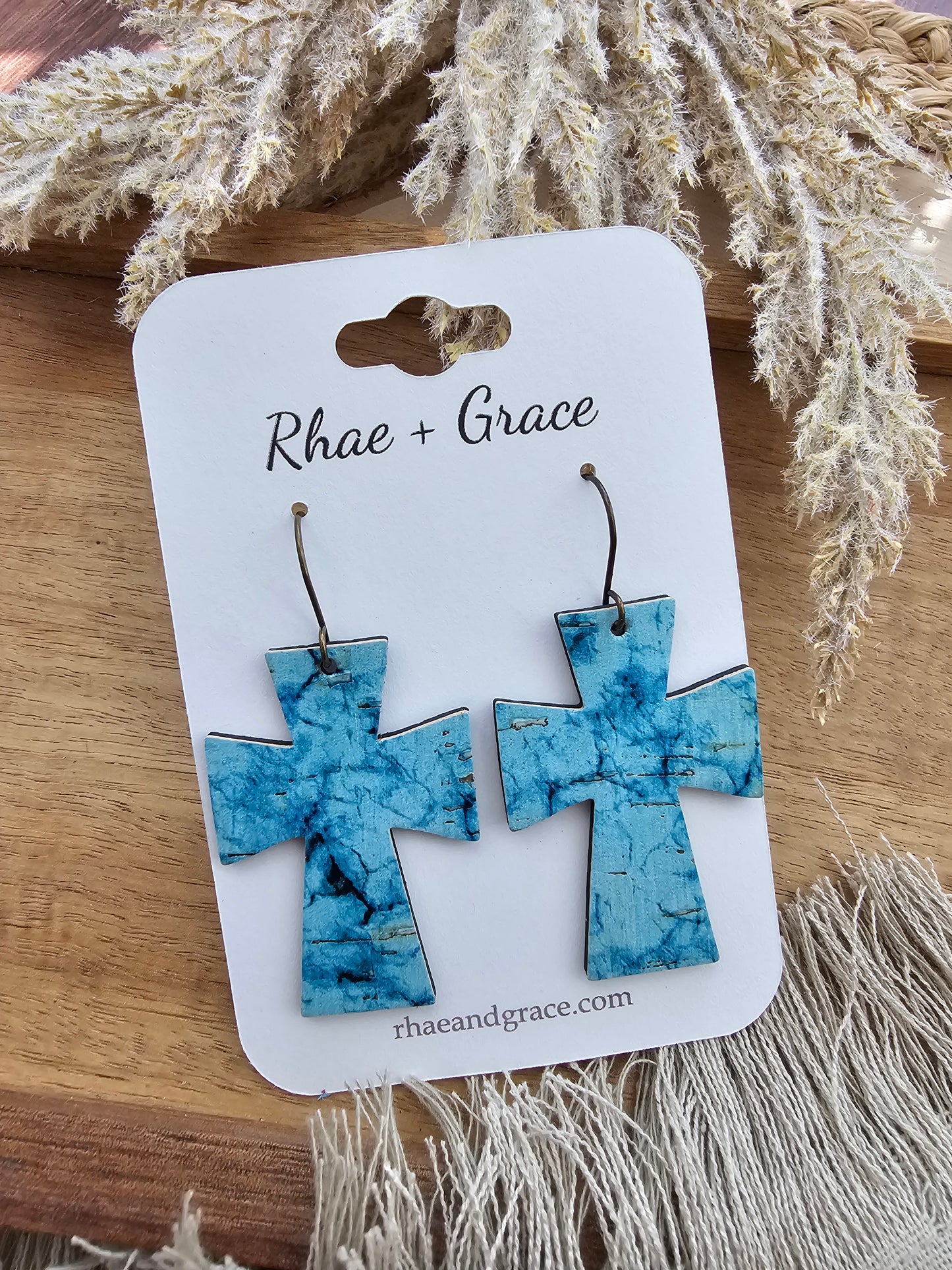 Turquoise Cross Earrings