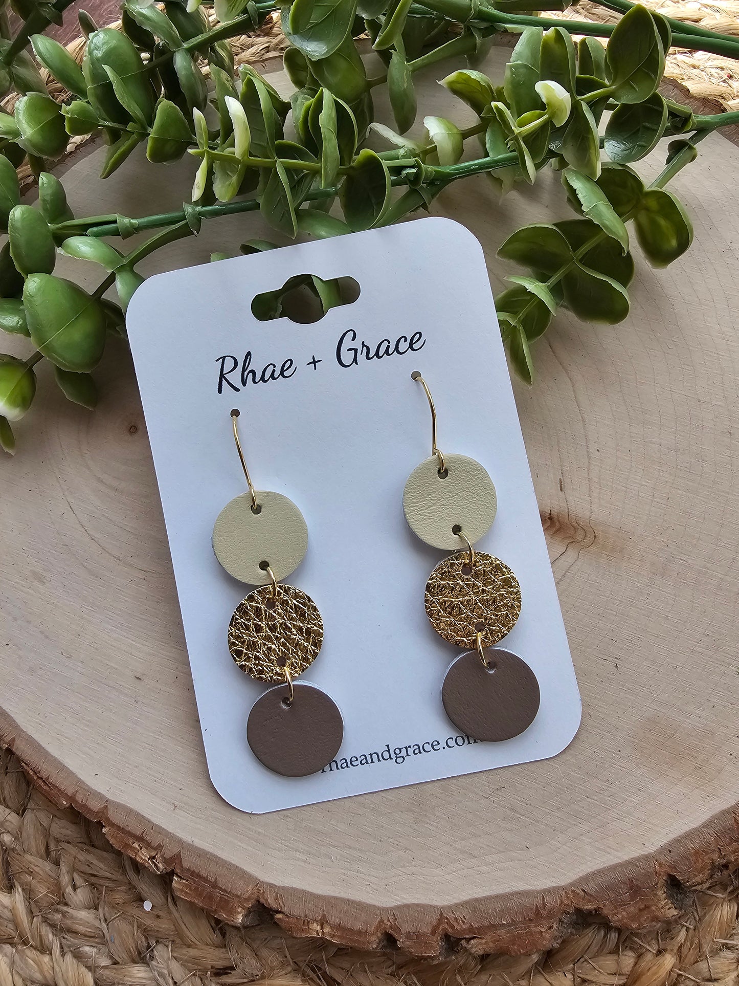 Stacked Circle Gold Neutral Earrings