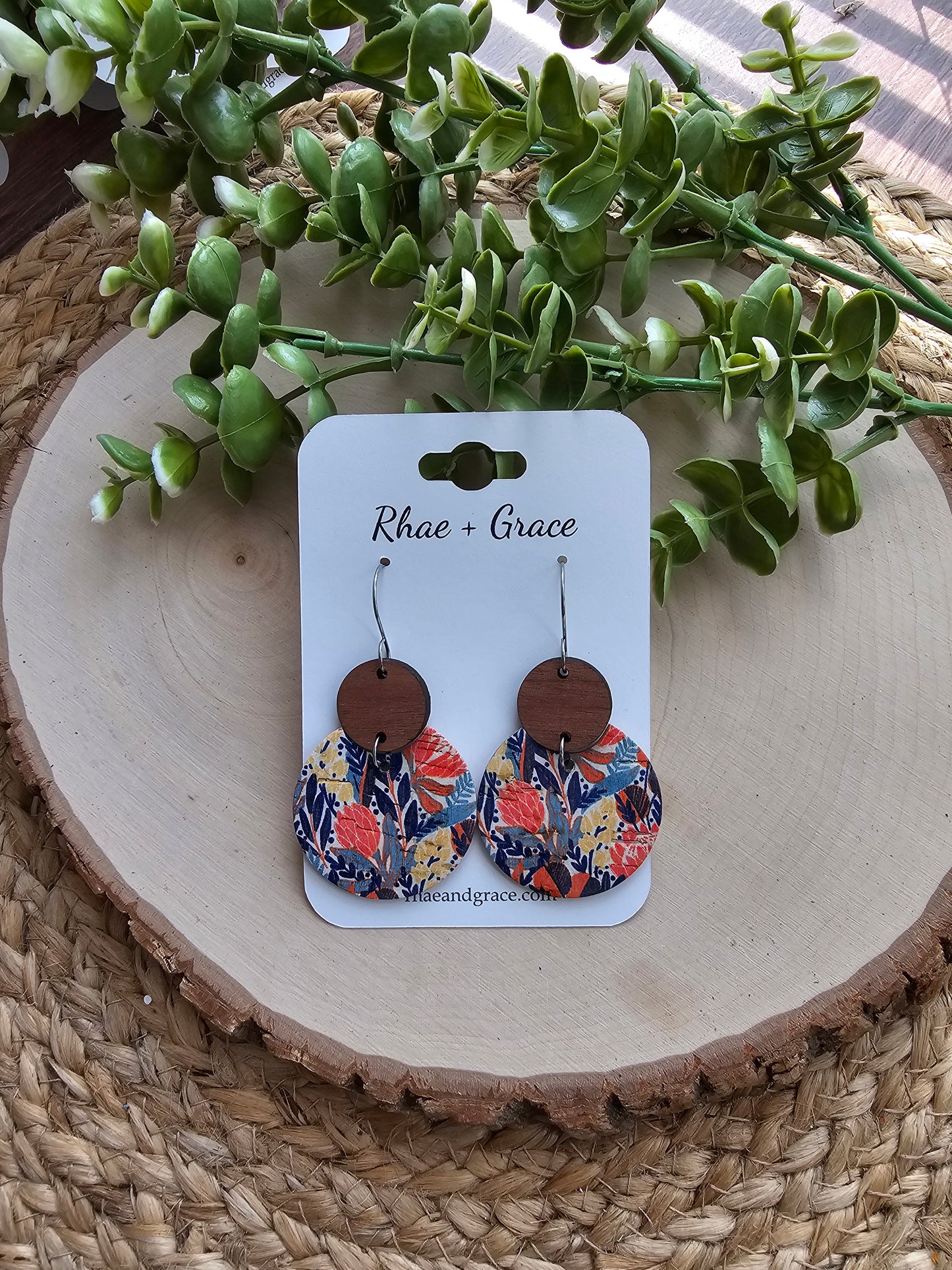 Autumn Meadow Floral Circle Earrings