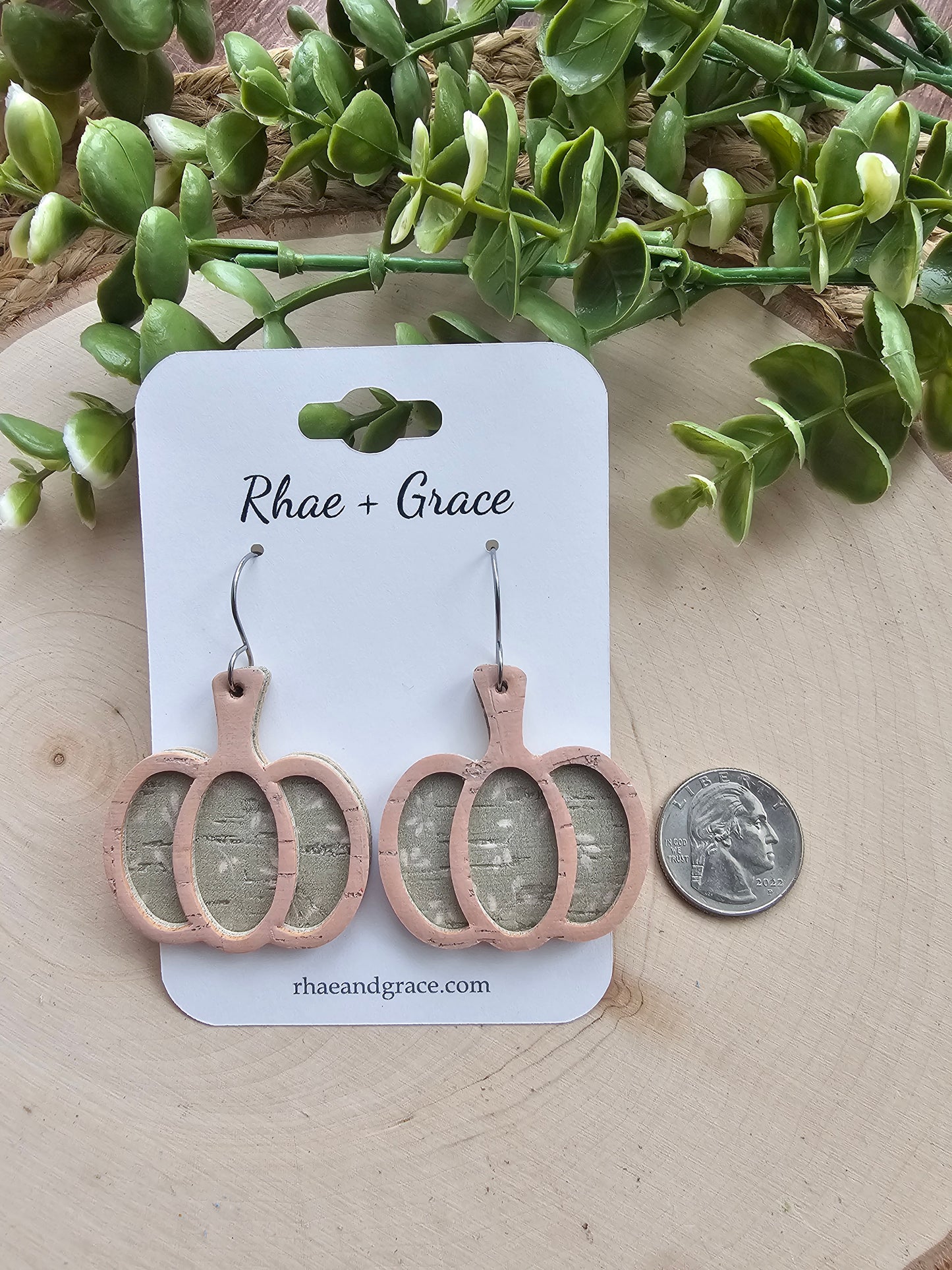 Whimsical Soft Sage Green Pumpkin Earrings