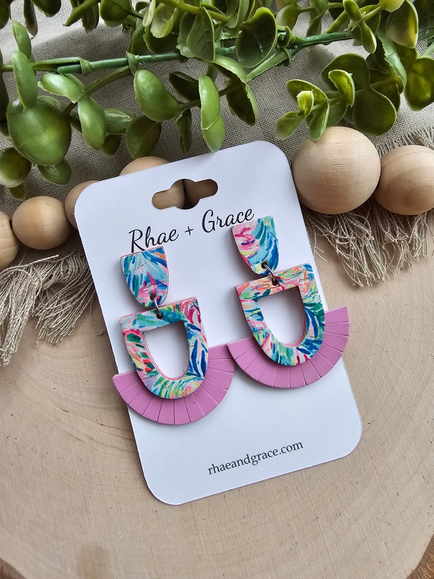 Tropical Floral Summer Statement Earrings