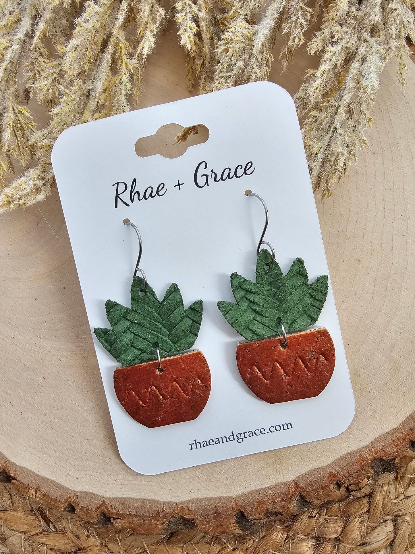 Tera Cotta Potted Plant Earrings