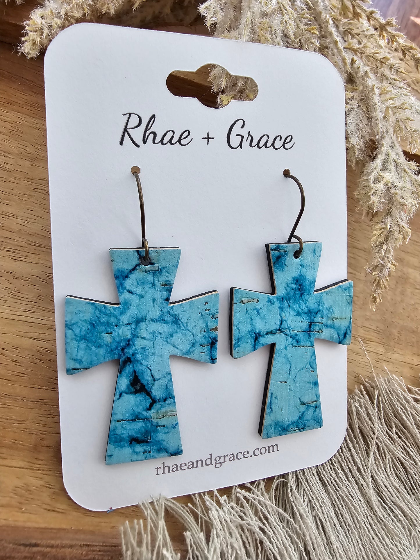 Turquoise Cross Earrings