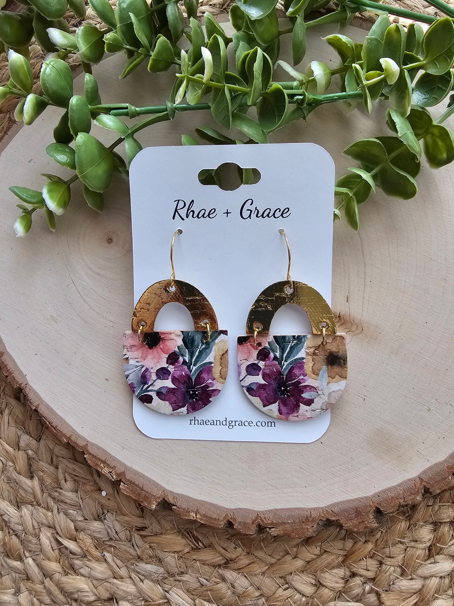 Plum Floral Bouquet Earrings