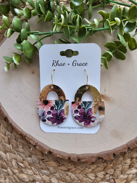 Plum Floral Bouquet Earrings