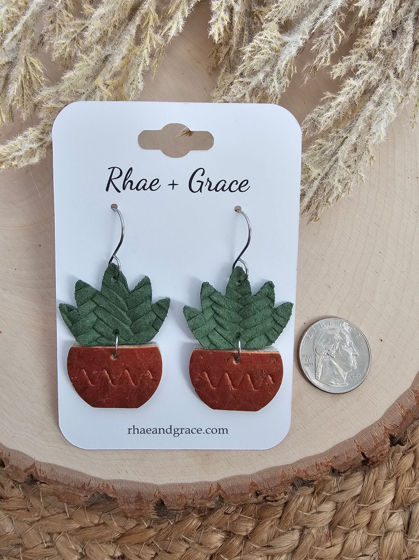 Tera Cotta Potted Plant Earrings