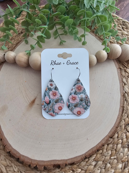 Floral Pointed Teardrop Earrings