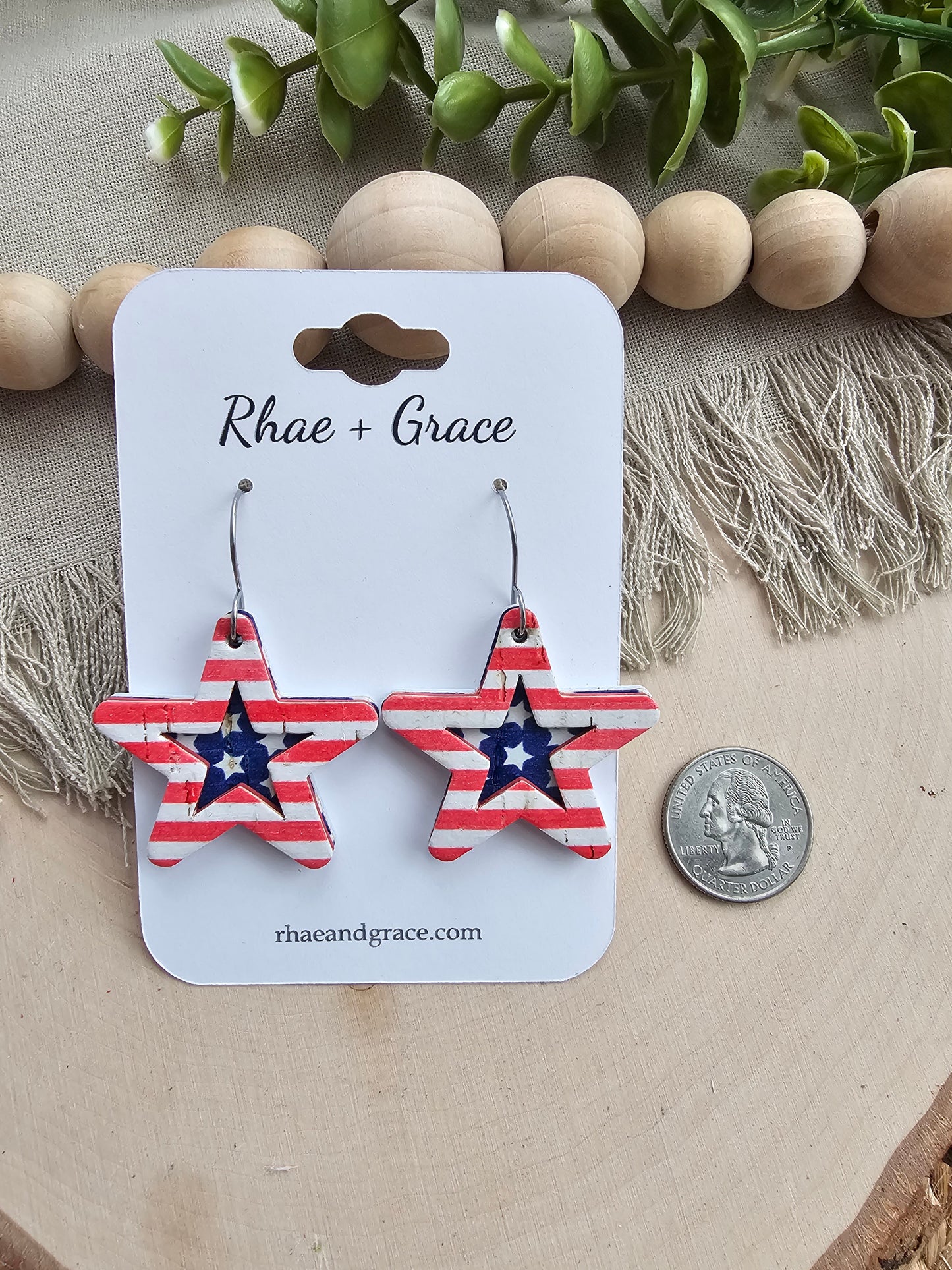 The Red, White & Blue Layered Star Earrings