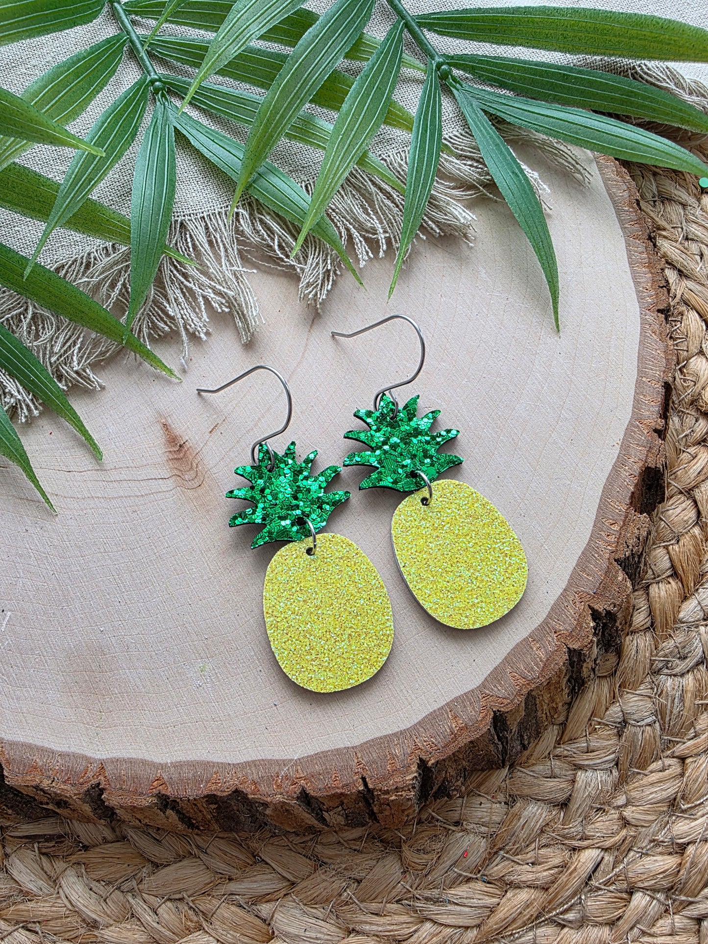 Glitter Pineapple Earrings