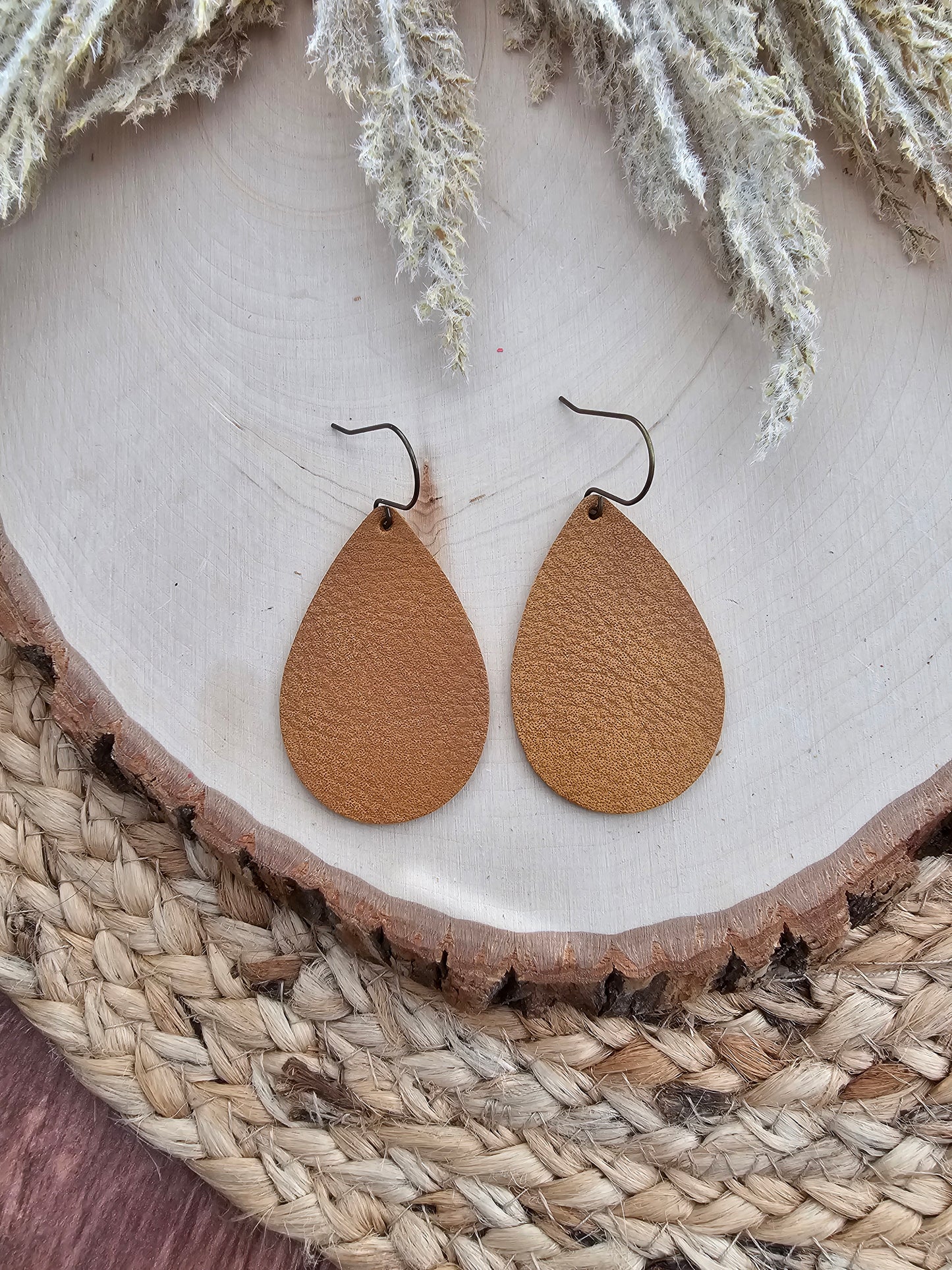 Honey Brown Teardrop Earrings - Medium