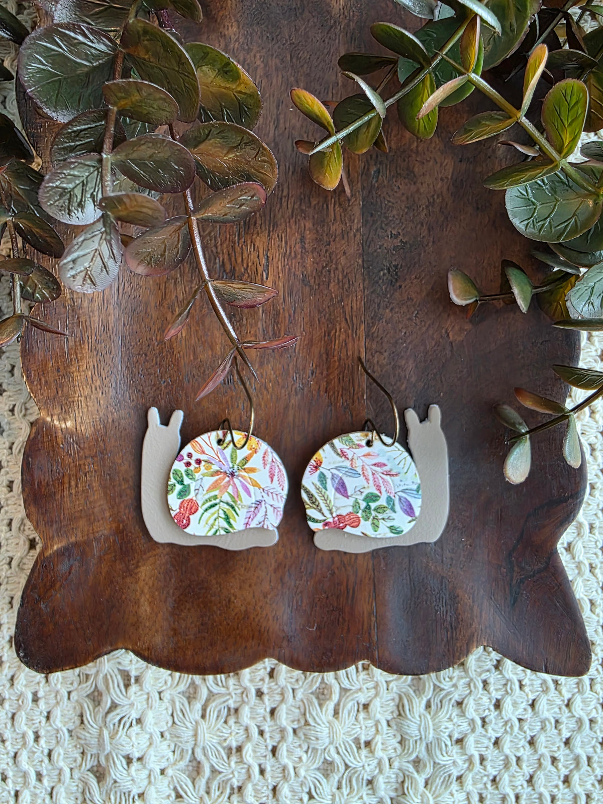 Garden Snails - Autumn Forest Earrings