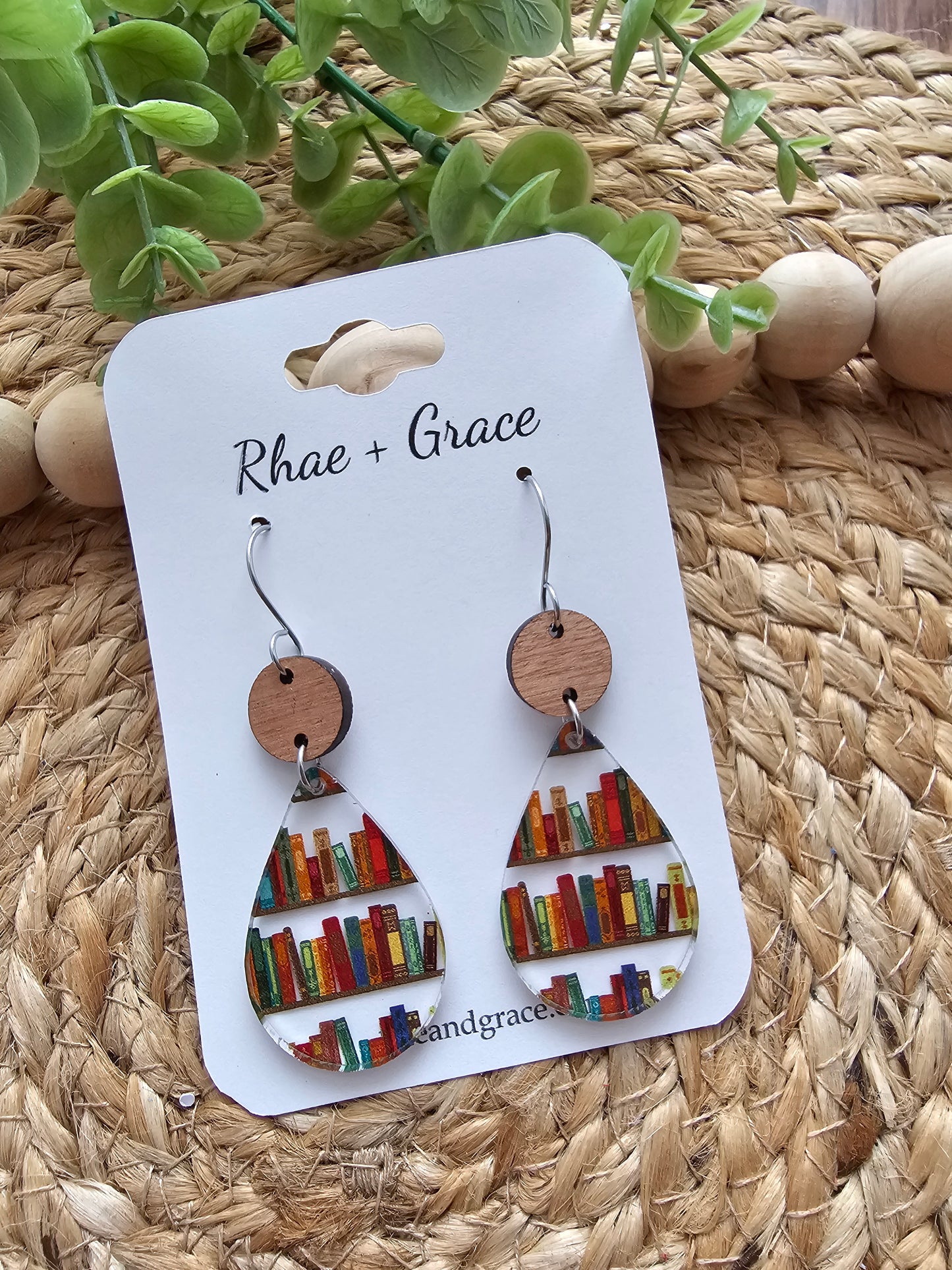 Book Lover Acrylic Teardrop Earrings