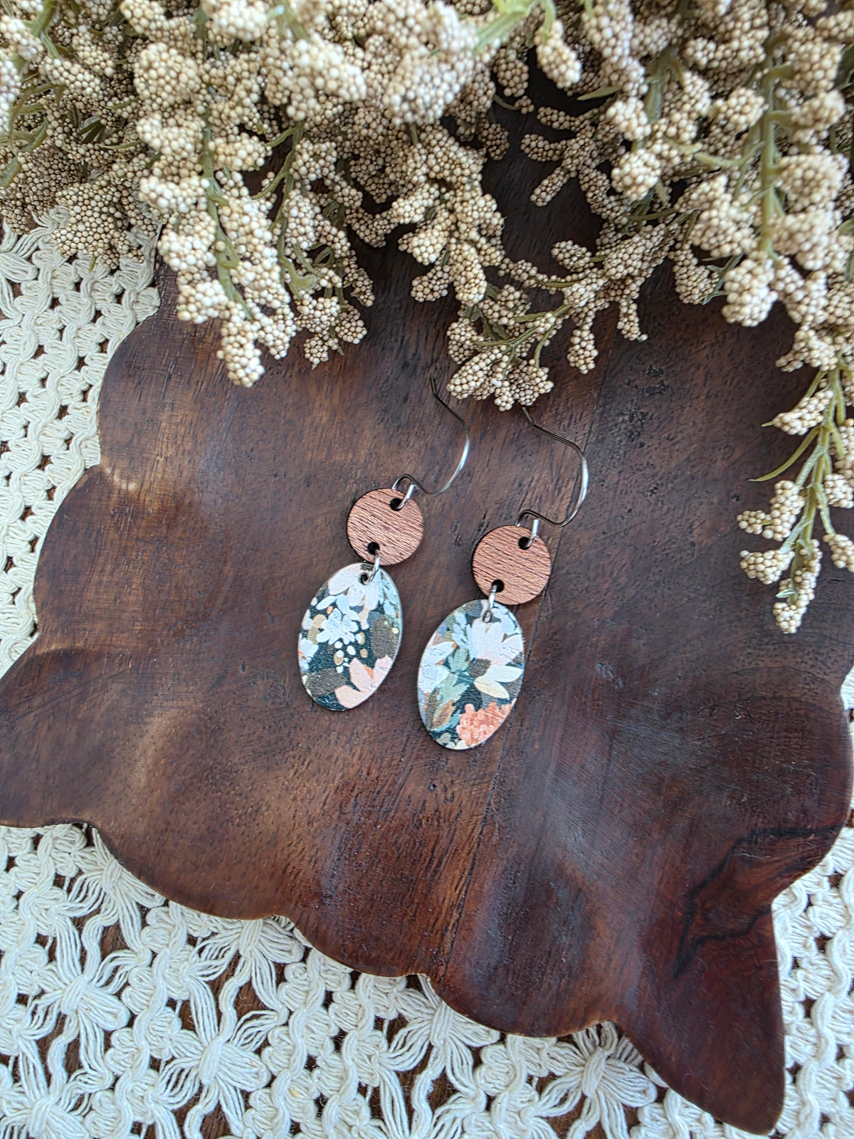Rosemary Wildflower Oval Earrings